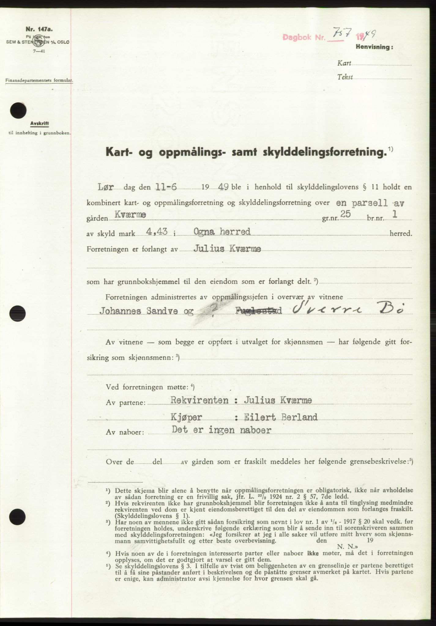 Dalane sorenskriveri, AV/SAST-A-100309/02/G/Gb/L0058: Mortgage book, 1926-1950, Deed date: 24.08.1949