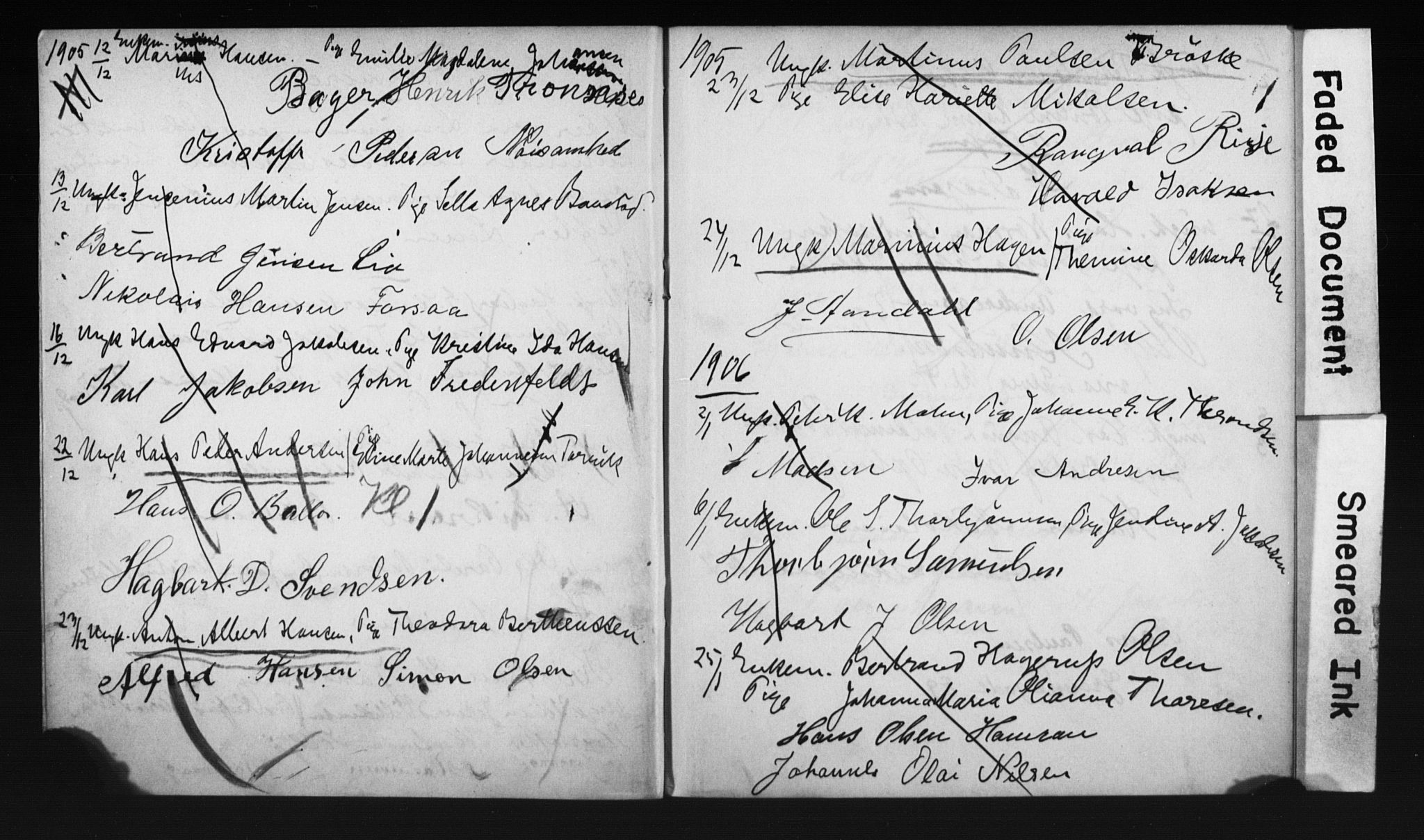 Tromsø sokneprestkontor/stiftsprosti/domprosti, AV/SATØ-S-1343/H/Hc/L0099/0005: Banns register no. 99.5, 1905-1906