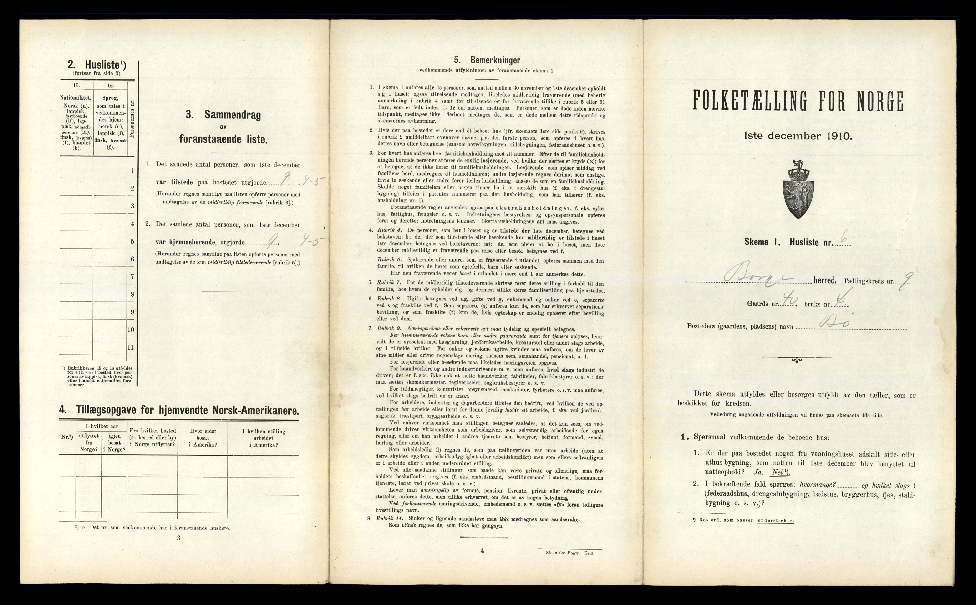 RA, 1910 census for Borge, 1910, p. 891