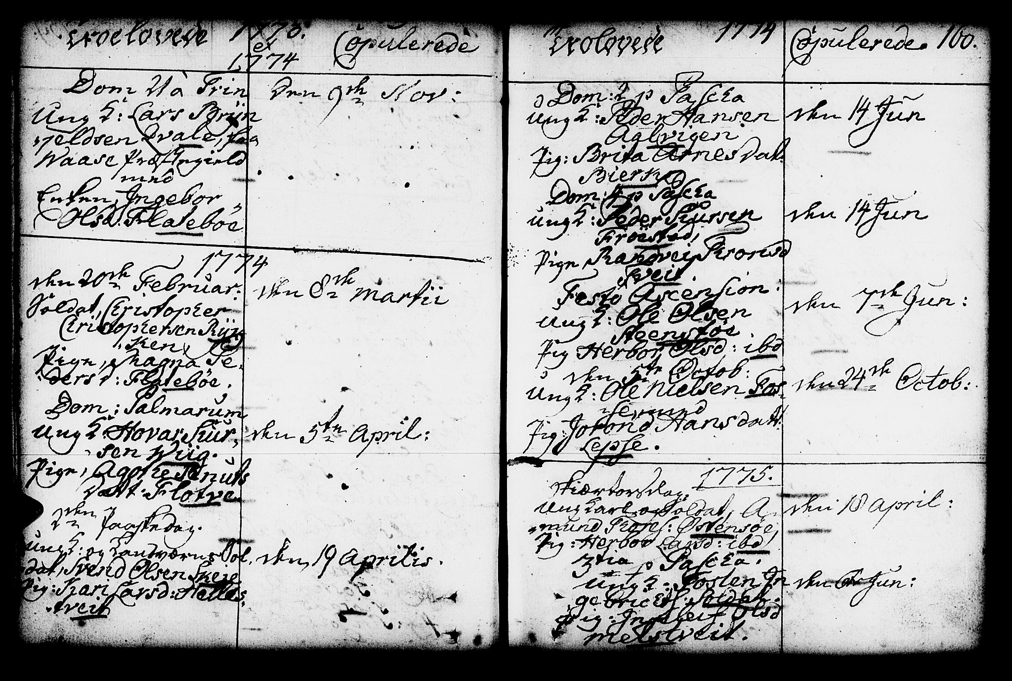 Kvam sokneprestembete, AV/SAB-A-76201/H/Haa: Parish register (official) no. A 4, 1743-1795, p. 160