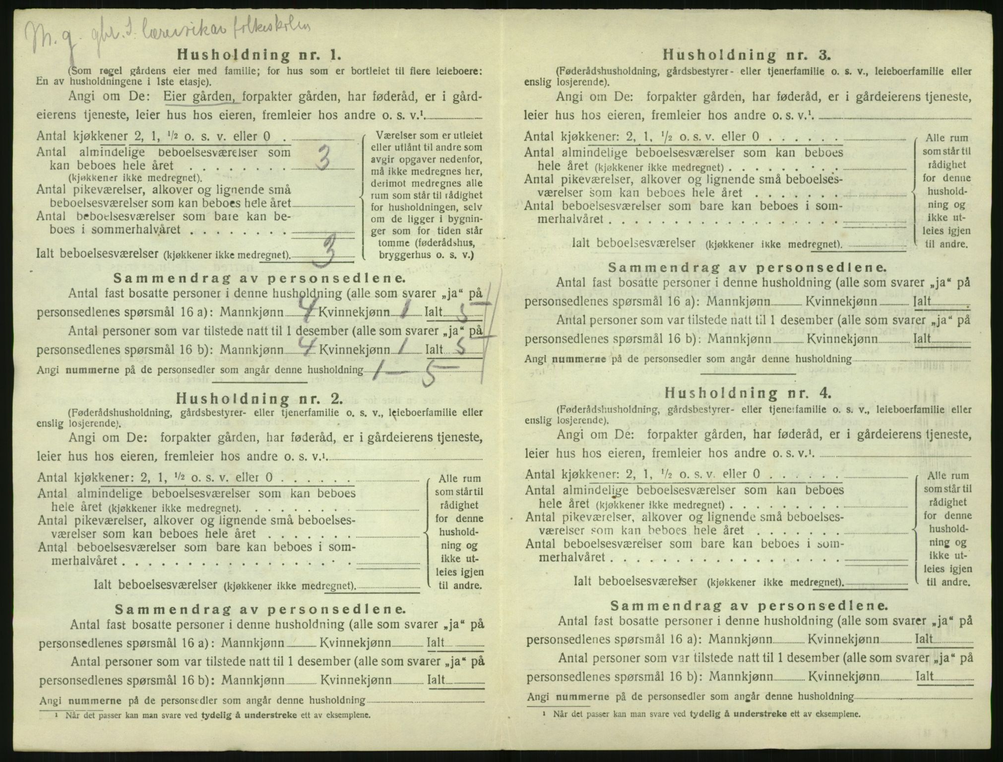 SAK, 1920 census for Vegårshei, 1920, p. 141