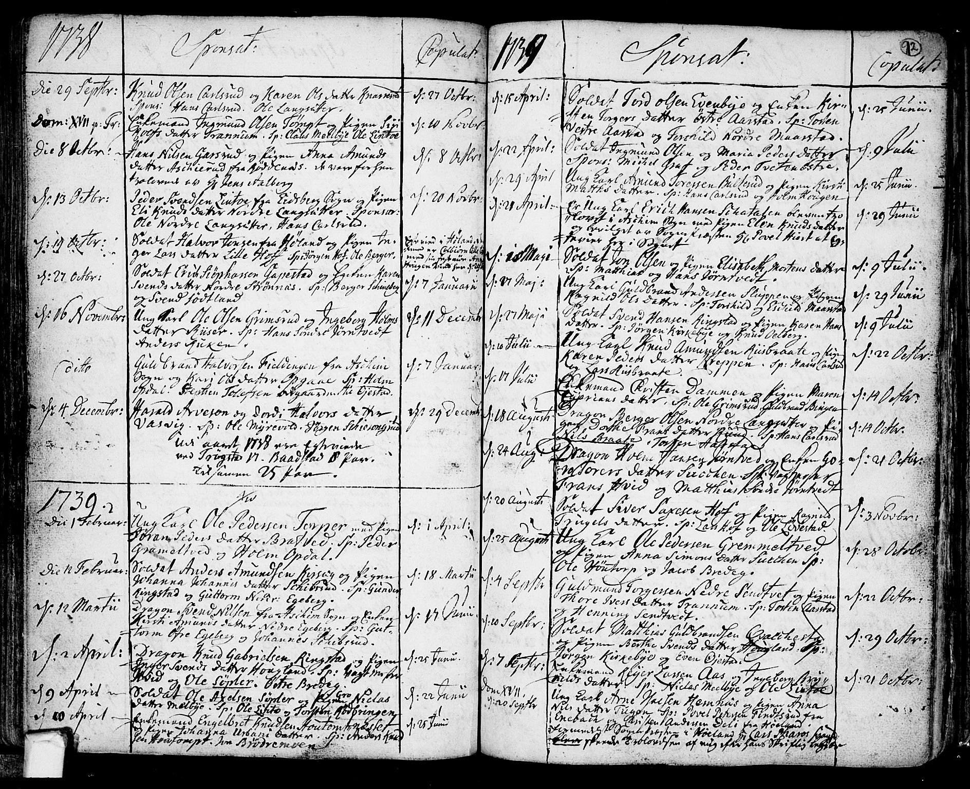 Trøgstad prestekontor Kirkebøker, AV/SAO-A-10925/F/Fa/L0003: Parish register (official) no. I 3, 1721-1749, p. 92