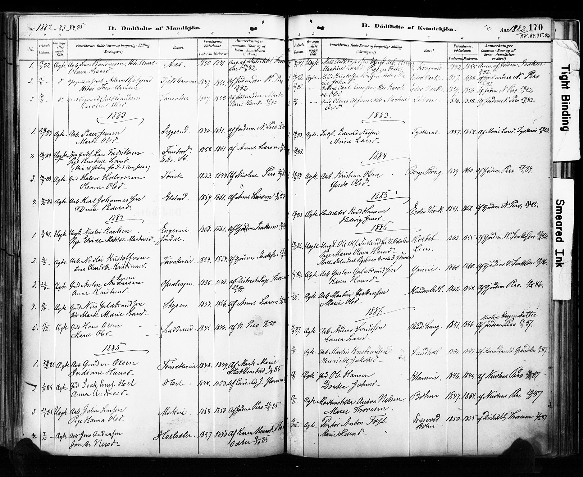 Eidsvoll prestekontor Kirkebøker, SAO/A-10888/F/Fa/L0002: Parish register (official) no. I 2, 1882-1895, p. 170