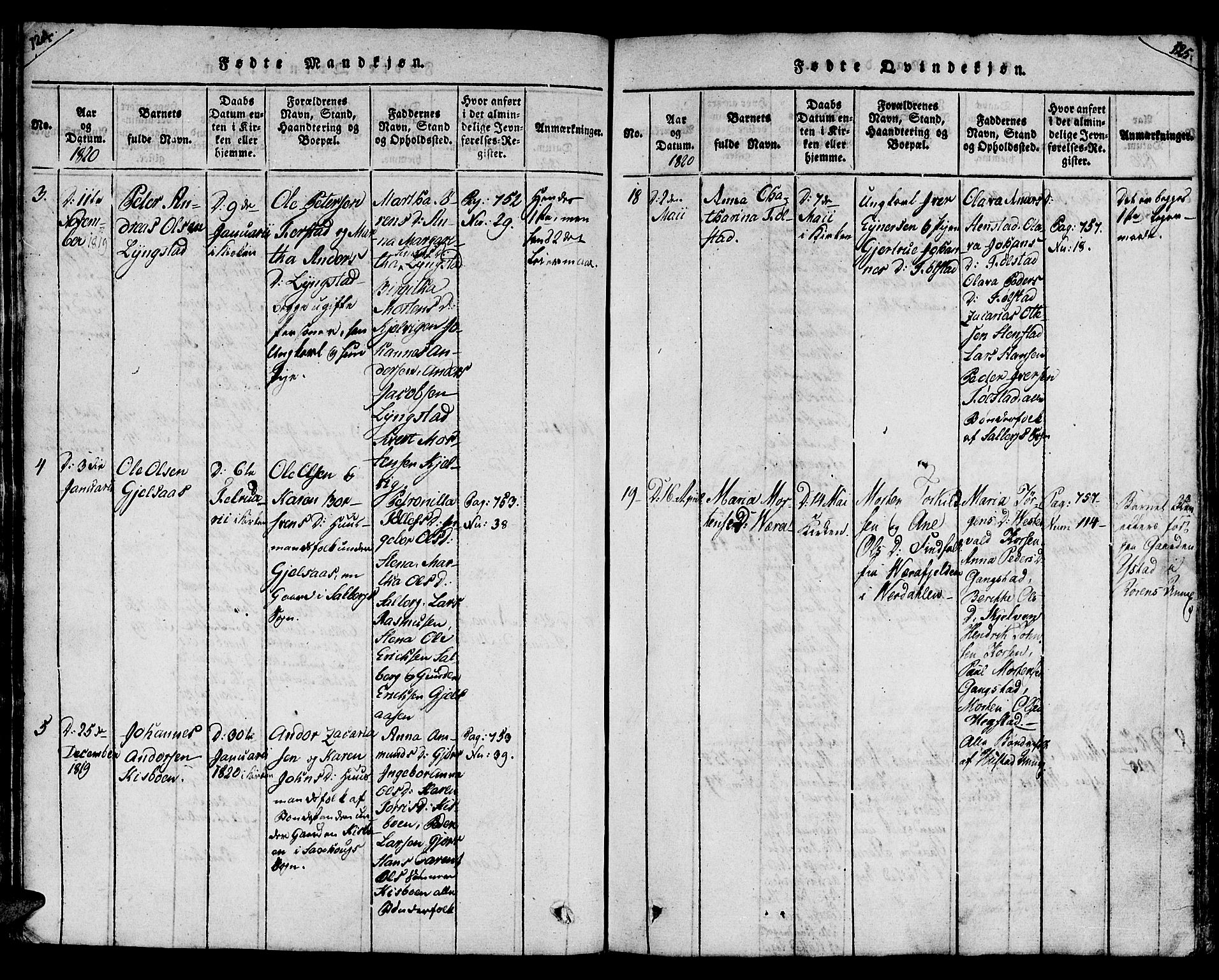 Ministerialprotokoller, klokkerbøker og fødselsregistre - Nord-Trøndelag, SAT/A-1458/730/L0275: Parish register (official) no. 730A04, 1816-1822, p. 124-125