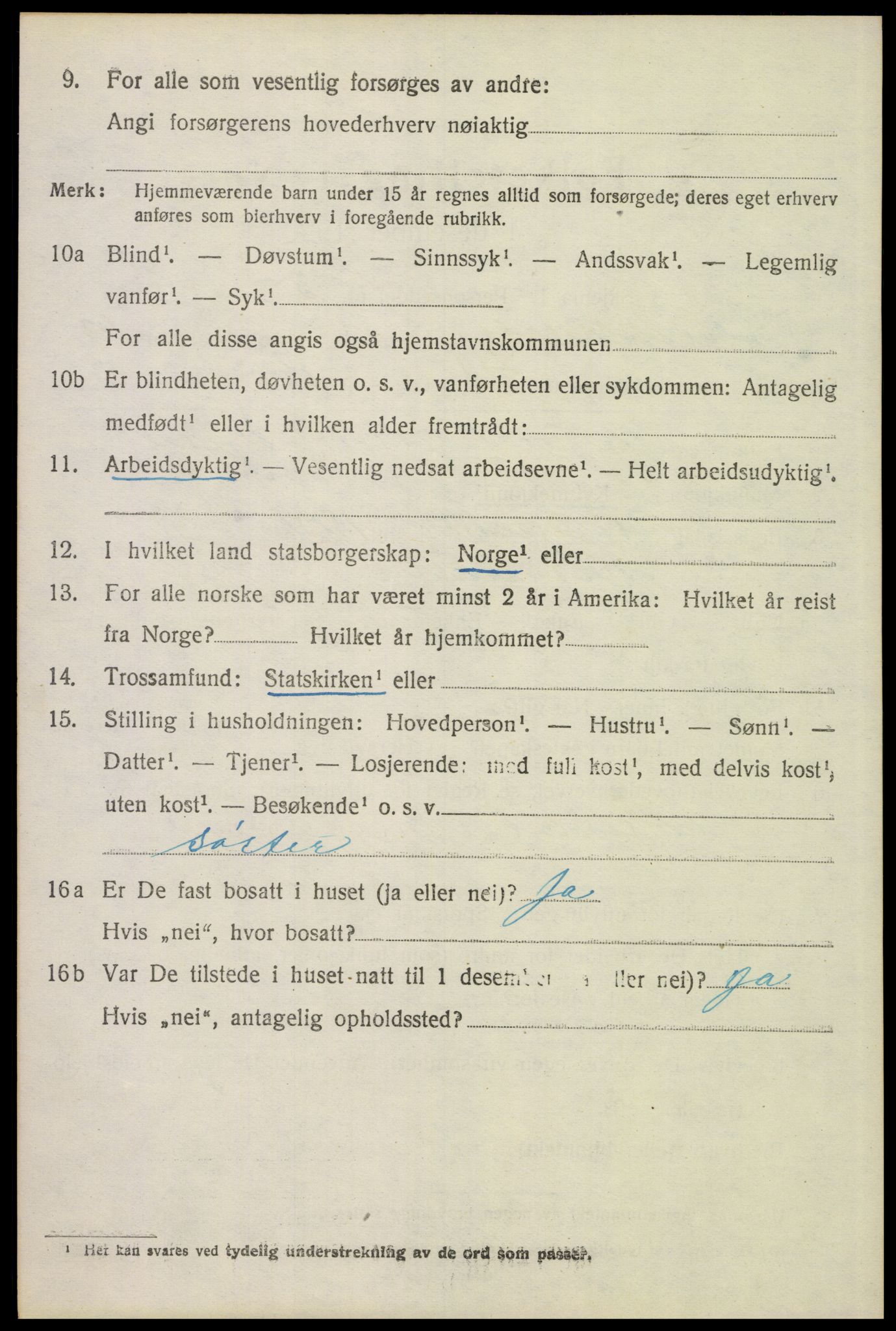 SAH, 1920 census for Elverum, 1920, p. 22209