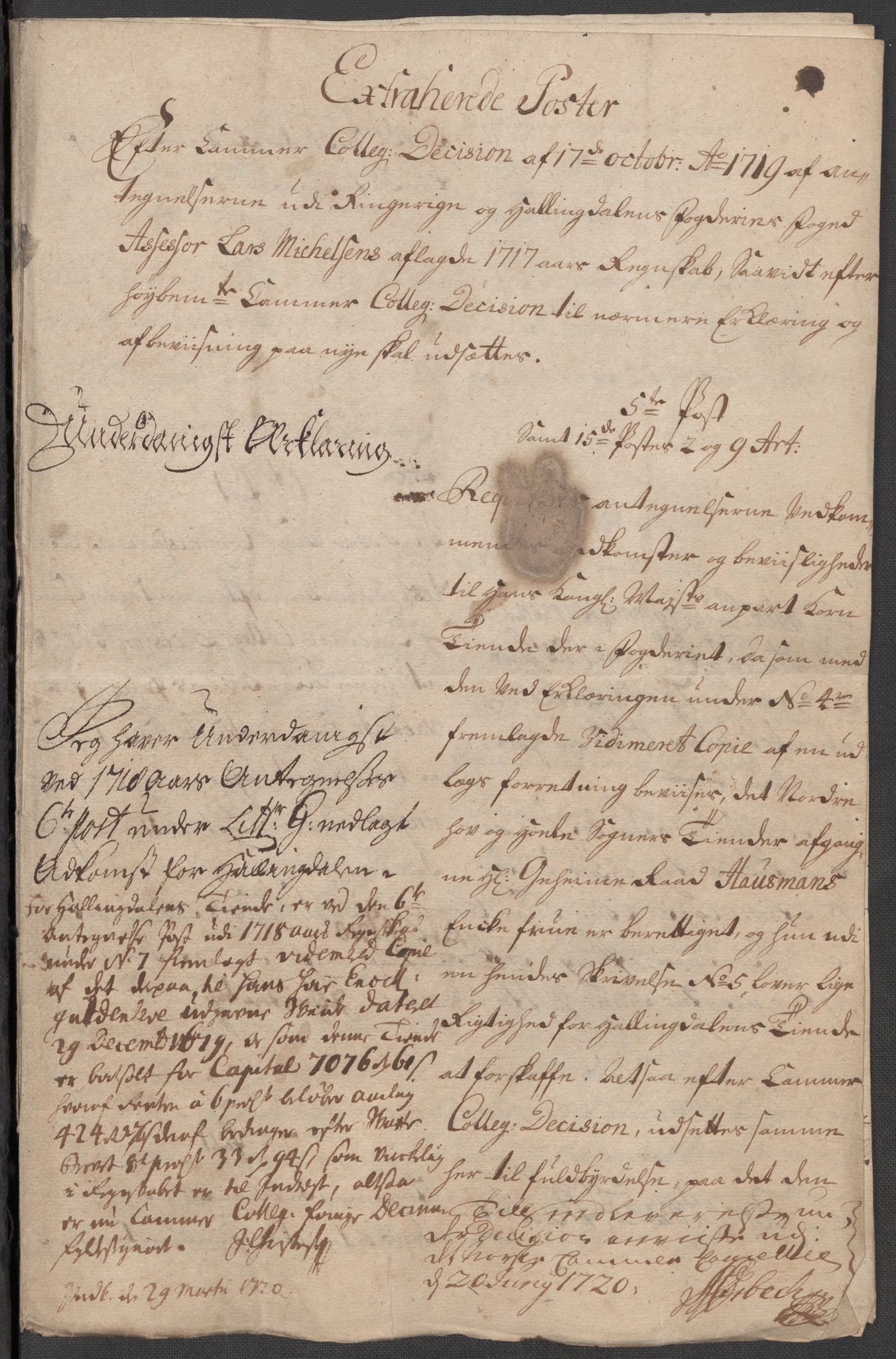 Rentekammeret inntil 1814, Reviderte regnskaper, Fogderegnskap, RA/EA-4092/R23/L1475: Fogderegnskap Ringerike og Hallingdal, 1717, p. 464