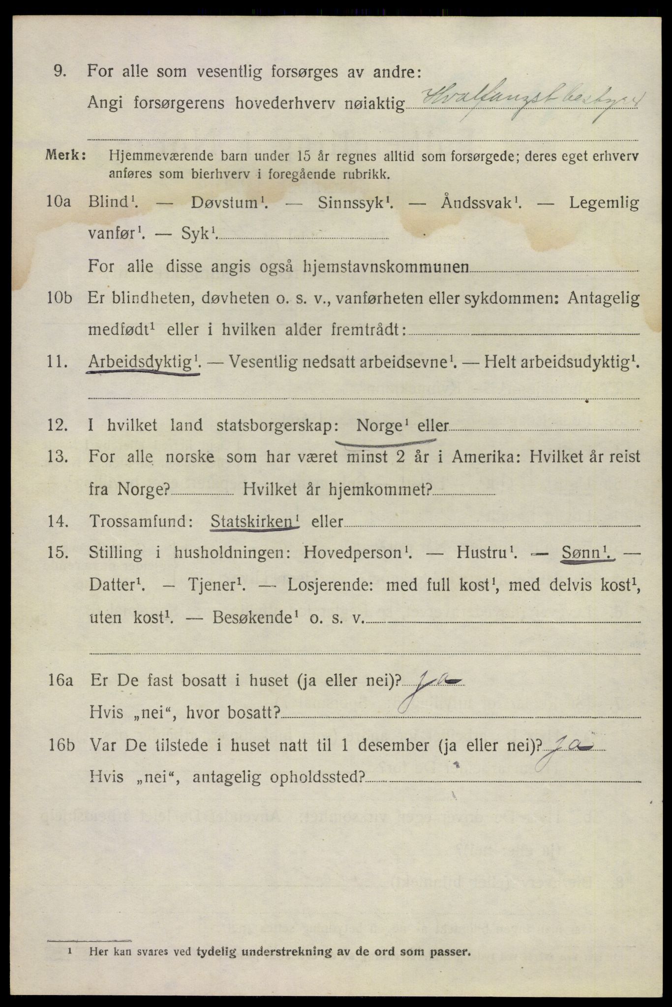 SAKO, 1920 census for Sandeherred, 1920, p. 22909