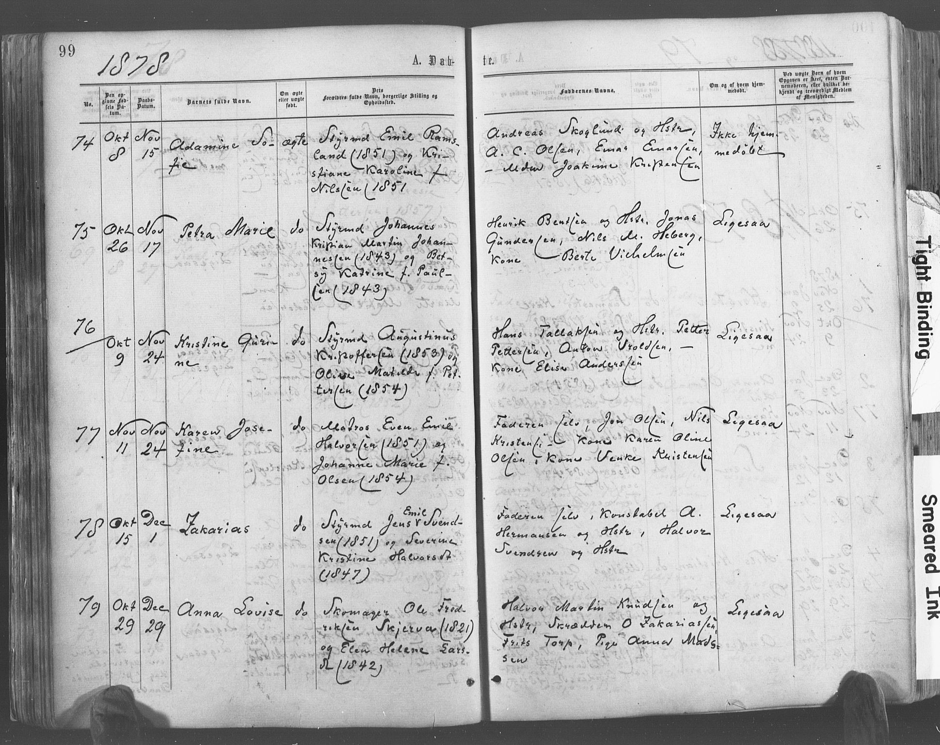 Risør sokneprestkontor, AV/SAK-1111-0035/F/Fa/L0004: Parish register (official) no. A 4, 1865-1882, p. 99