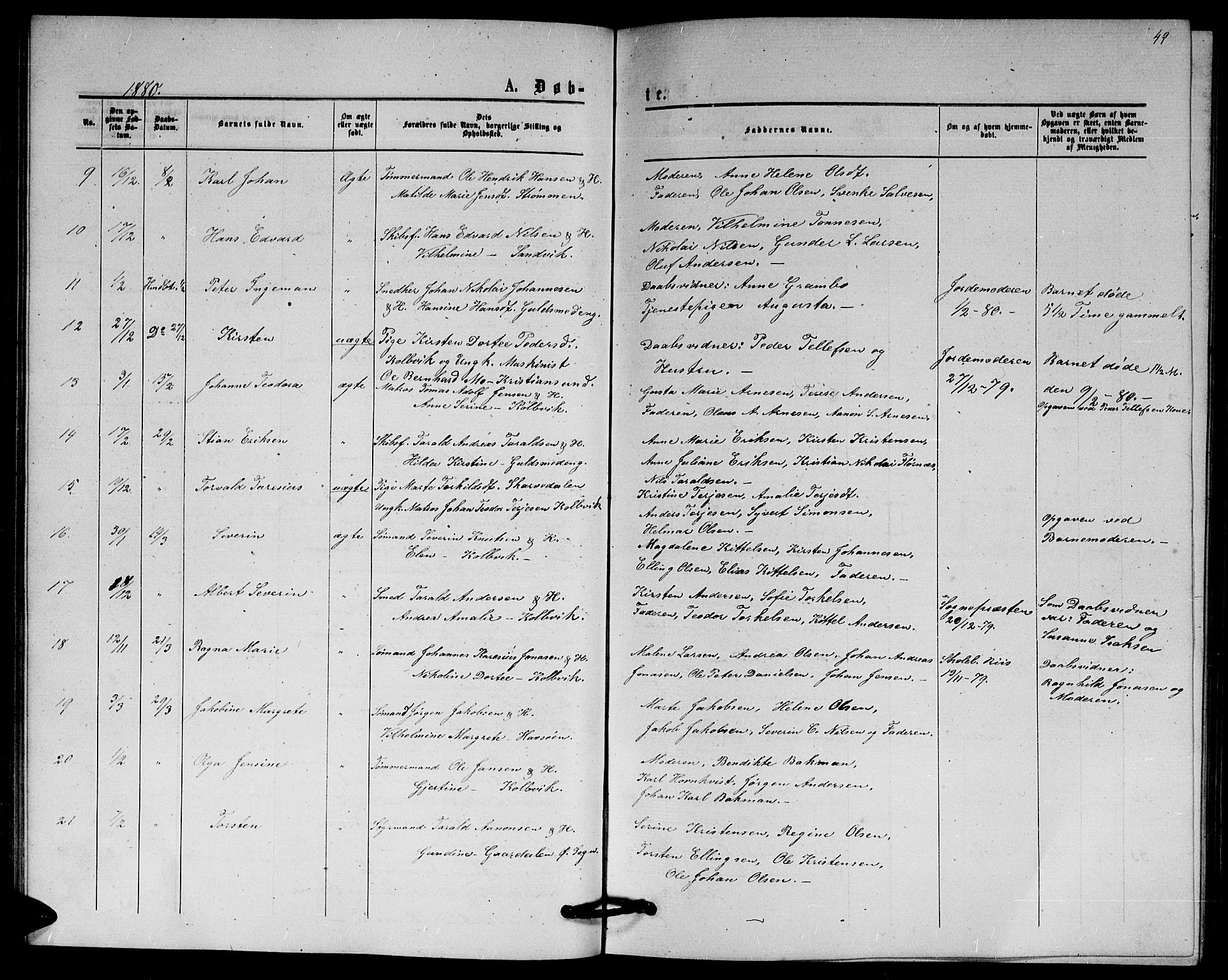 Hisøy sokneprestkontor, AV/SAK-1111-0020/F/Fb/L0002: Parish register (copy) no. B 2, 1873-1885, p. 49