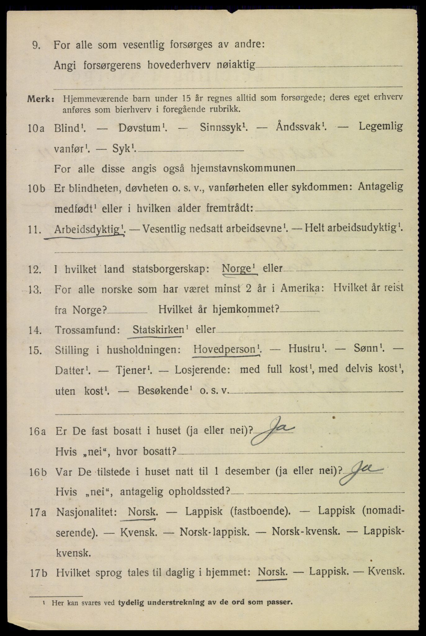 SAT, 1920 census for Hadsel, 1920, p. 8691