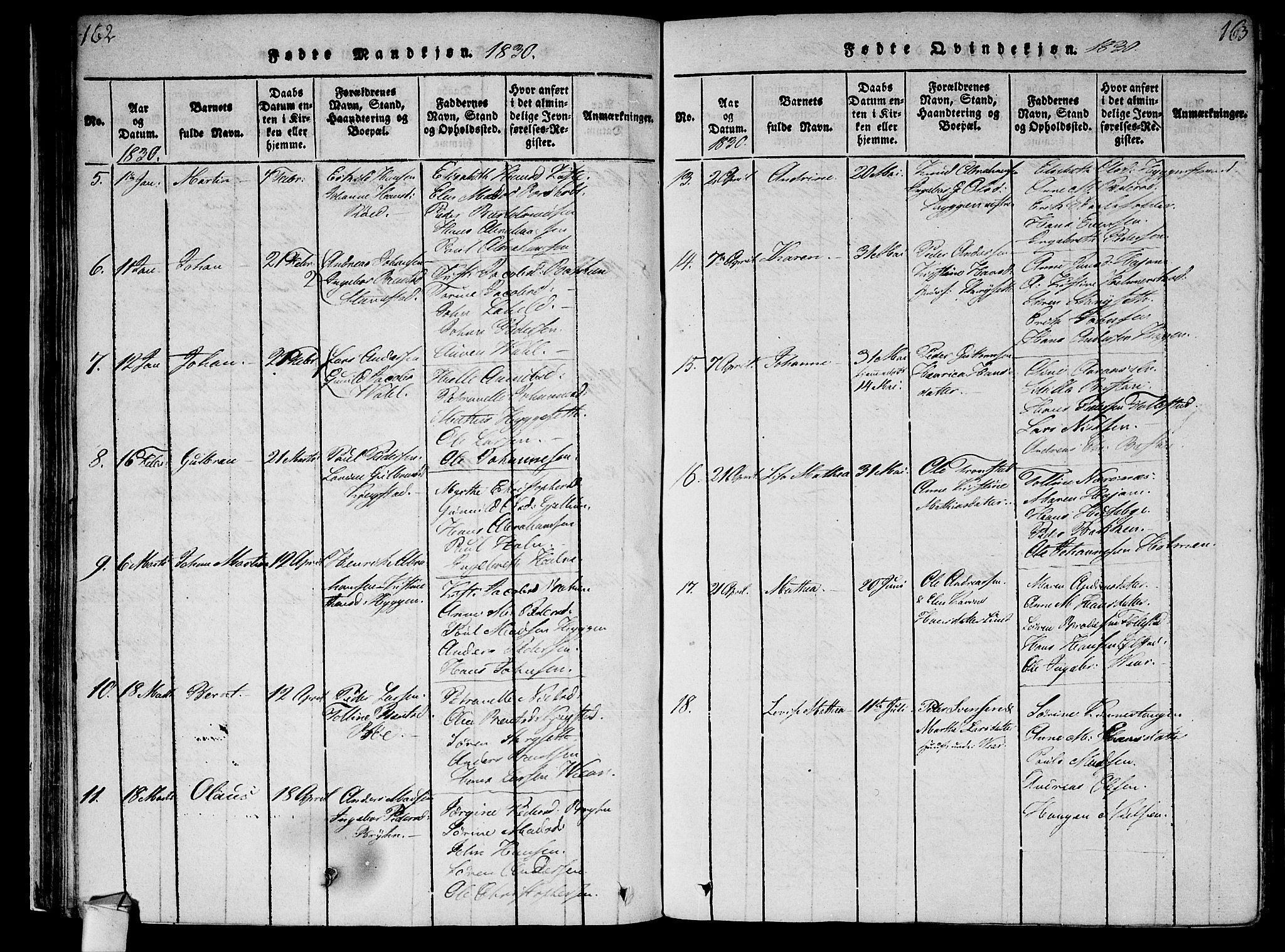 Røyken kirkebøker, AV/SAKO-A-241/F/Fa/L0004: Parish register (official) no. 4, 1814-1832, p. 162-163