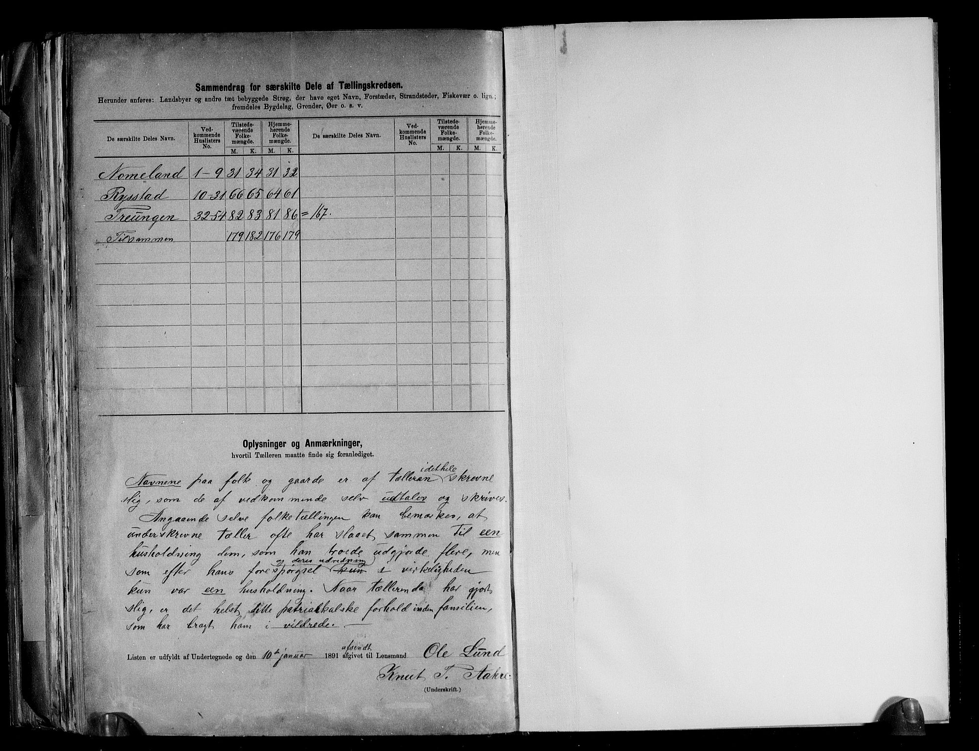 RA, 1891 census for 0940 Valle, 1891, p. 23