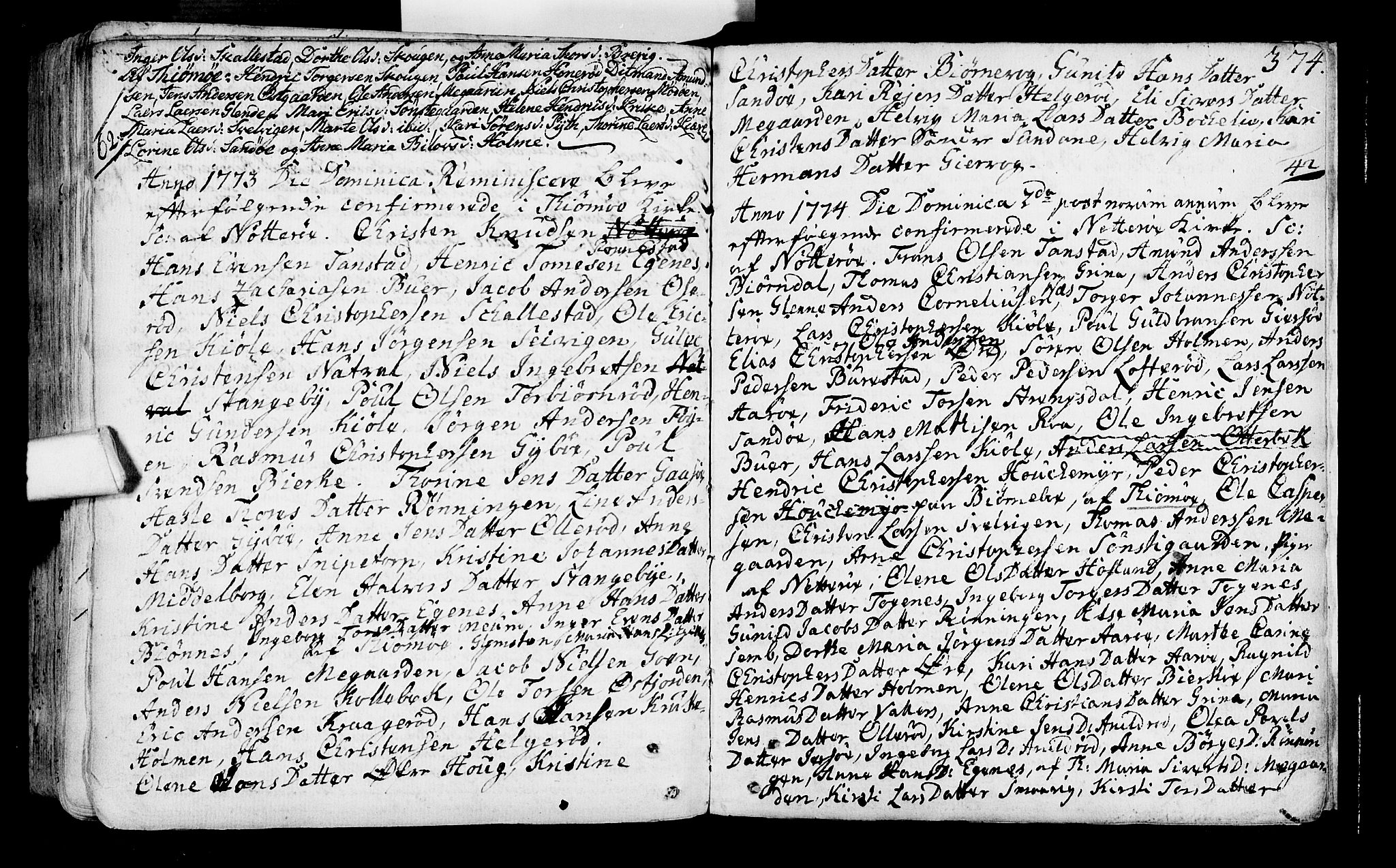 Nøtterøy kirkebøker, SAKO/A-354/F/Fa/L0002: Parish register (official) no. I 2, 1738-1790, p. 374
