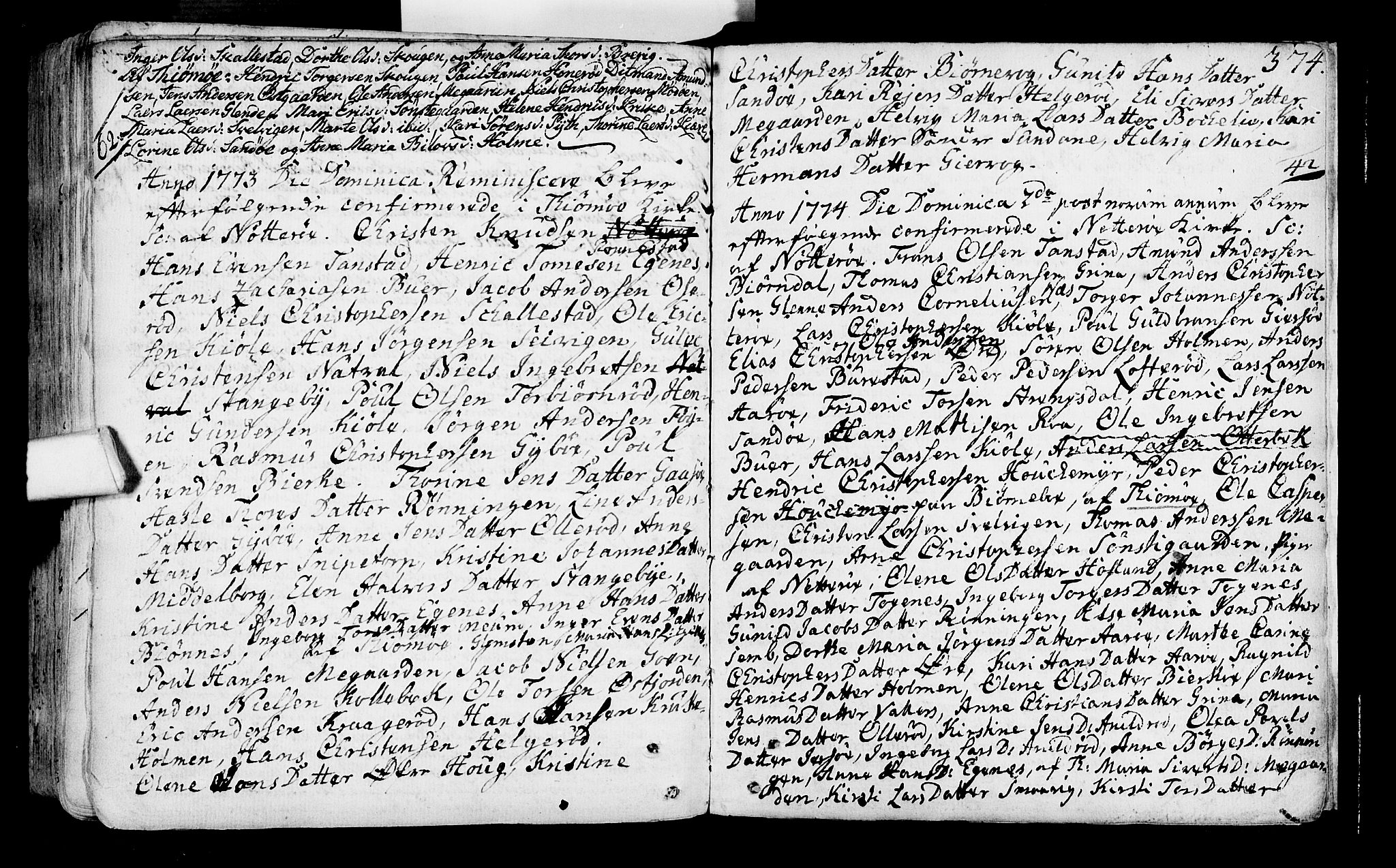 Nøtterøy kirkebøker, AV/SAKO-A-354/F/Fa/L0002: Parish register (official) no. I 2, 1738-1790, p. 374