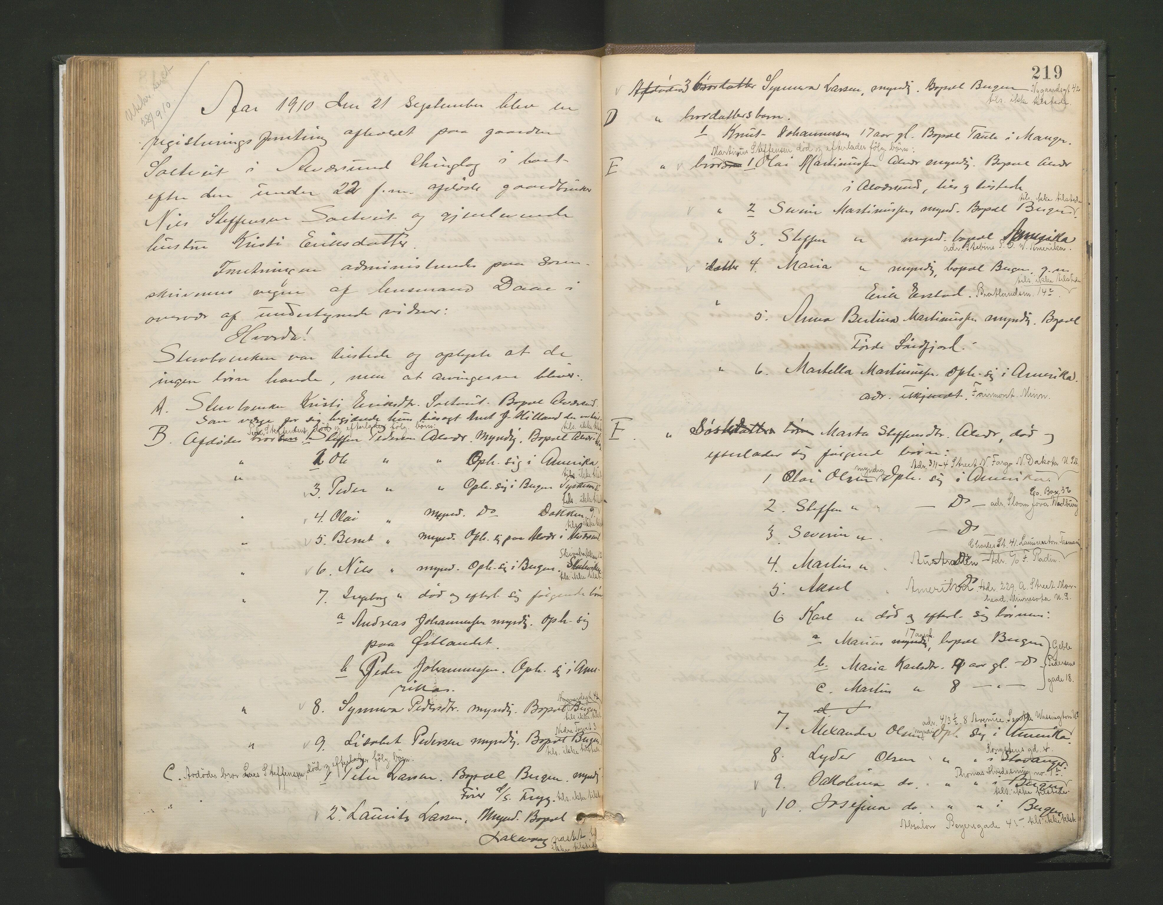 Lensmannen i Alversund, AV/SAB-A-30701/0006/L0001: Registreringsprotokoll, 1887-1913, p. 218b-219a