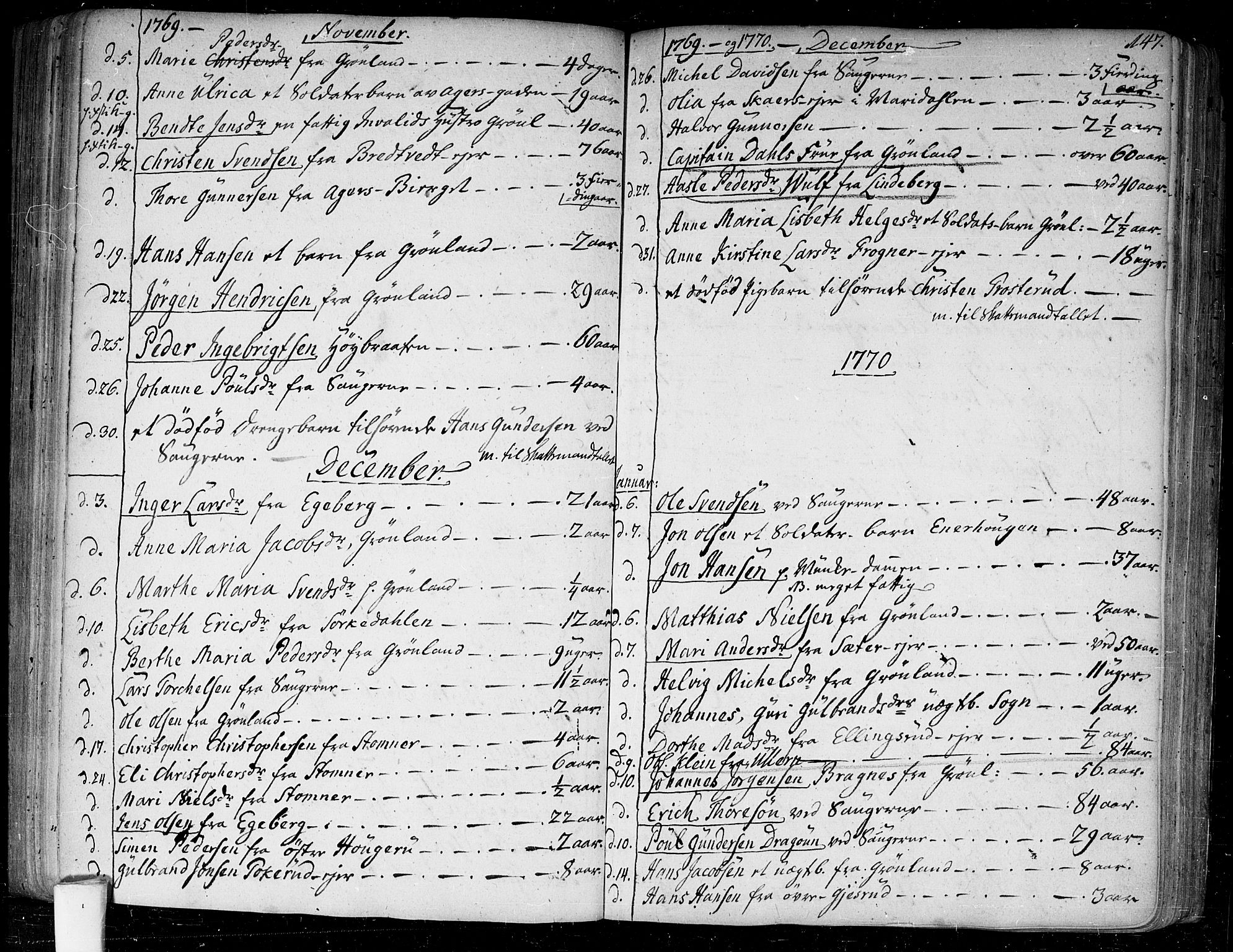 Aker prestekontor kirkebøker, SAO/A-10861/F/L0009: Parish register (official) no. 9, 1765-1785, p. 147