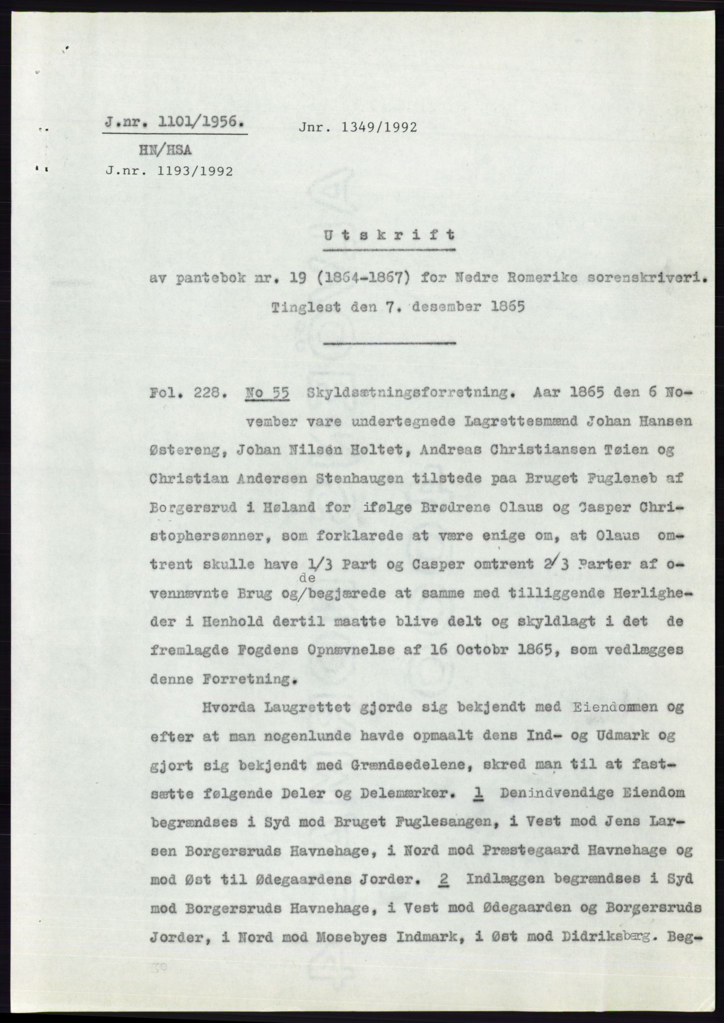 Statsarkivet i Oslo, AV/SAO-A-10621/Z/Zd/L0005: Avskrifter, j.nr 801-1262/1956, 1956, p. 113