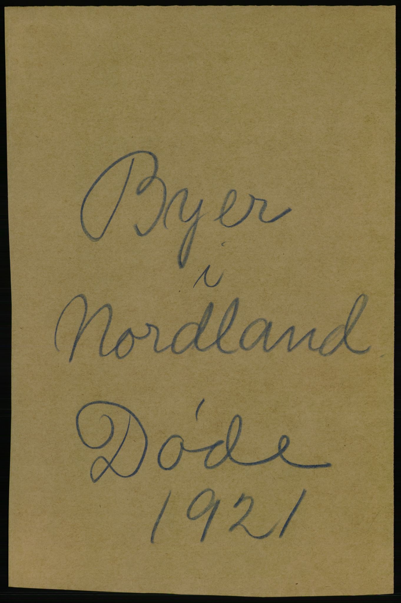 Statistisk sentralbyrå, Sosiodemografiske emner, Befolkning, AV/RA-S-2228/D/Df/Dfc/Dfca/L0051: Nordland fylke: Døde. Bygder og byer., 1921