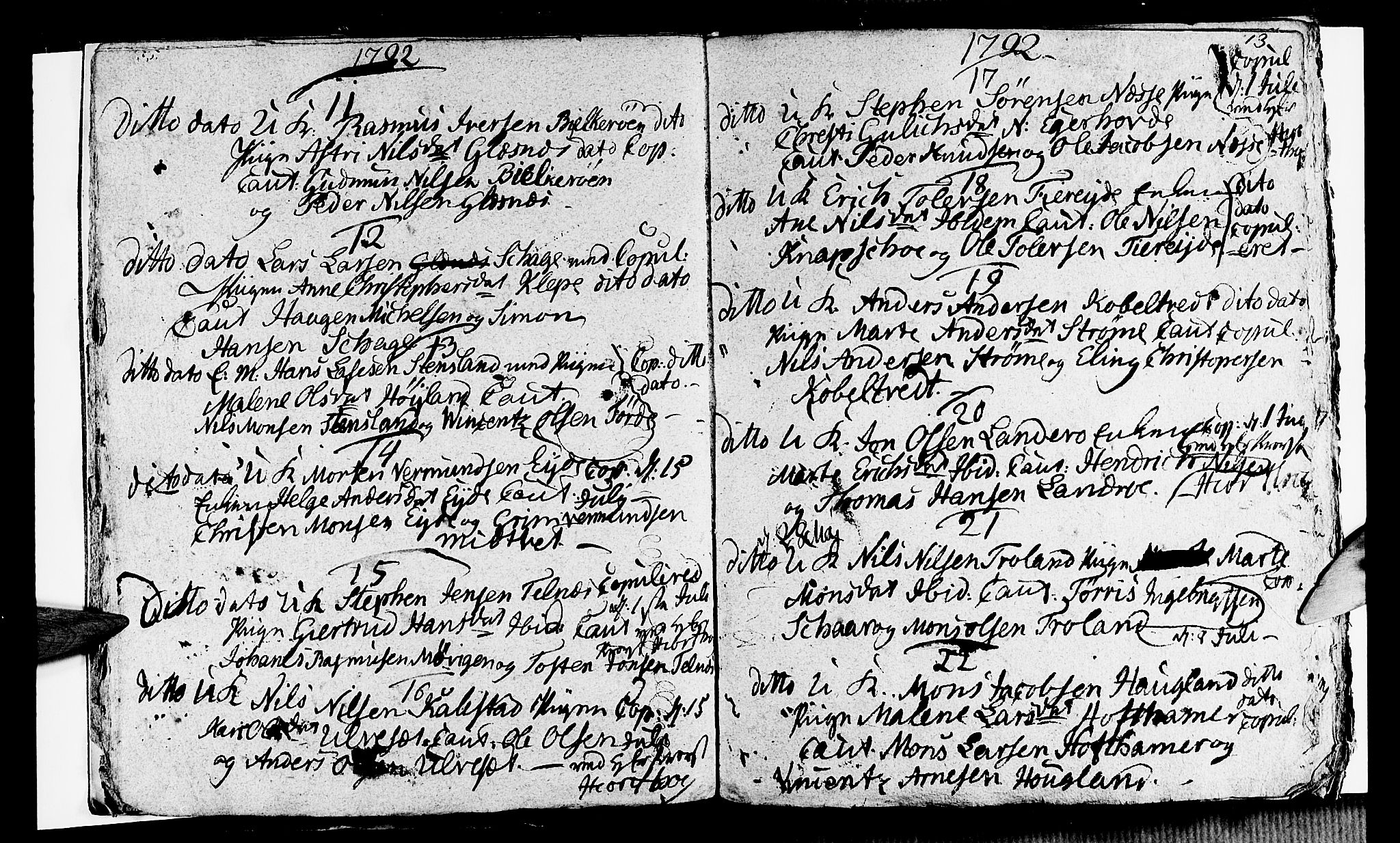 Sund sokneprestembete, AV/SAB-A-99930: Parish register (official) no. A 8, 1788-1815, p. 13