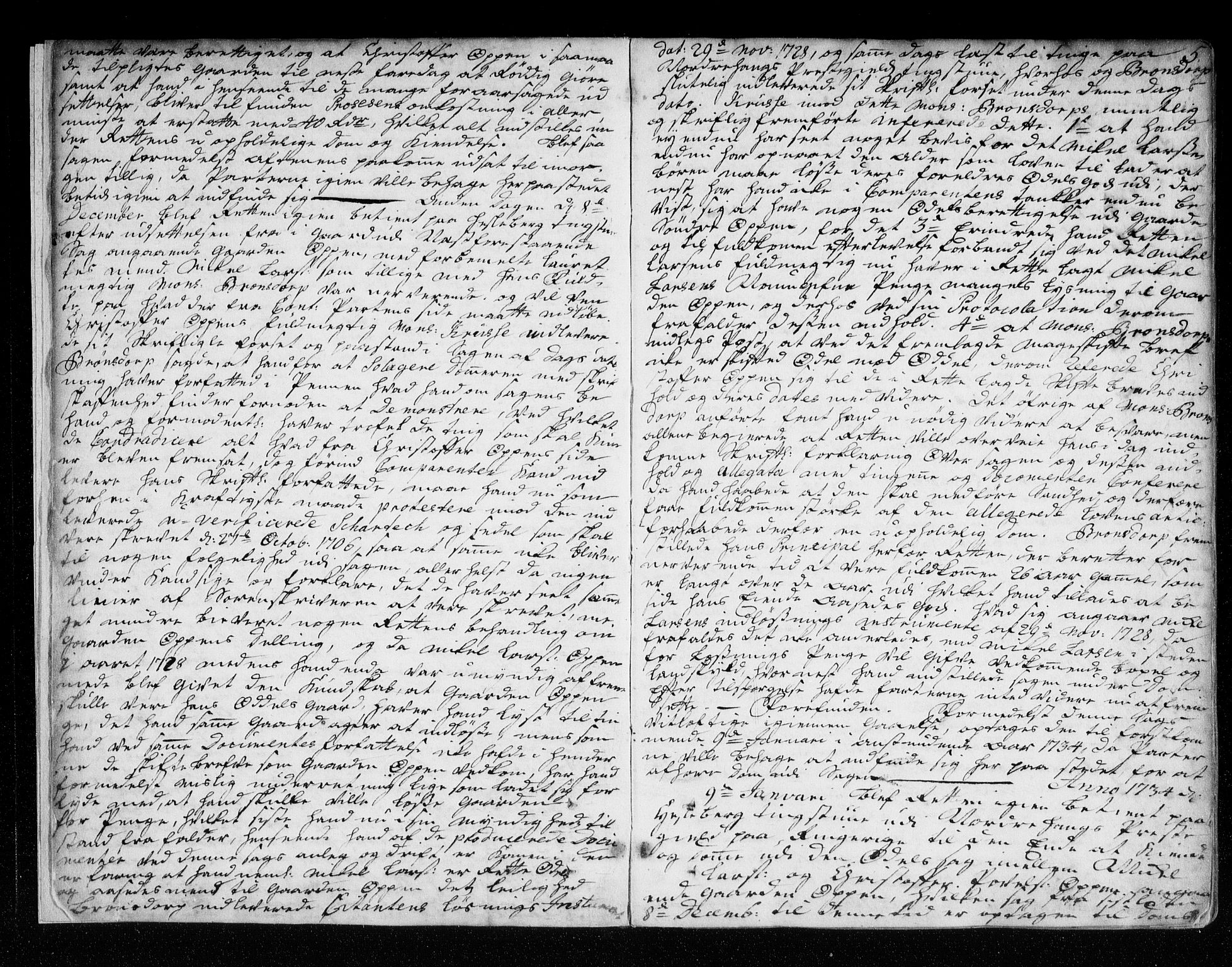 Ringerike og Hallingdal sorenskriveri, AV/SAKO-A-81/F/Fa/Faa/L0035: Tingbok, 1733-1735, p. 5