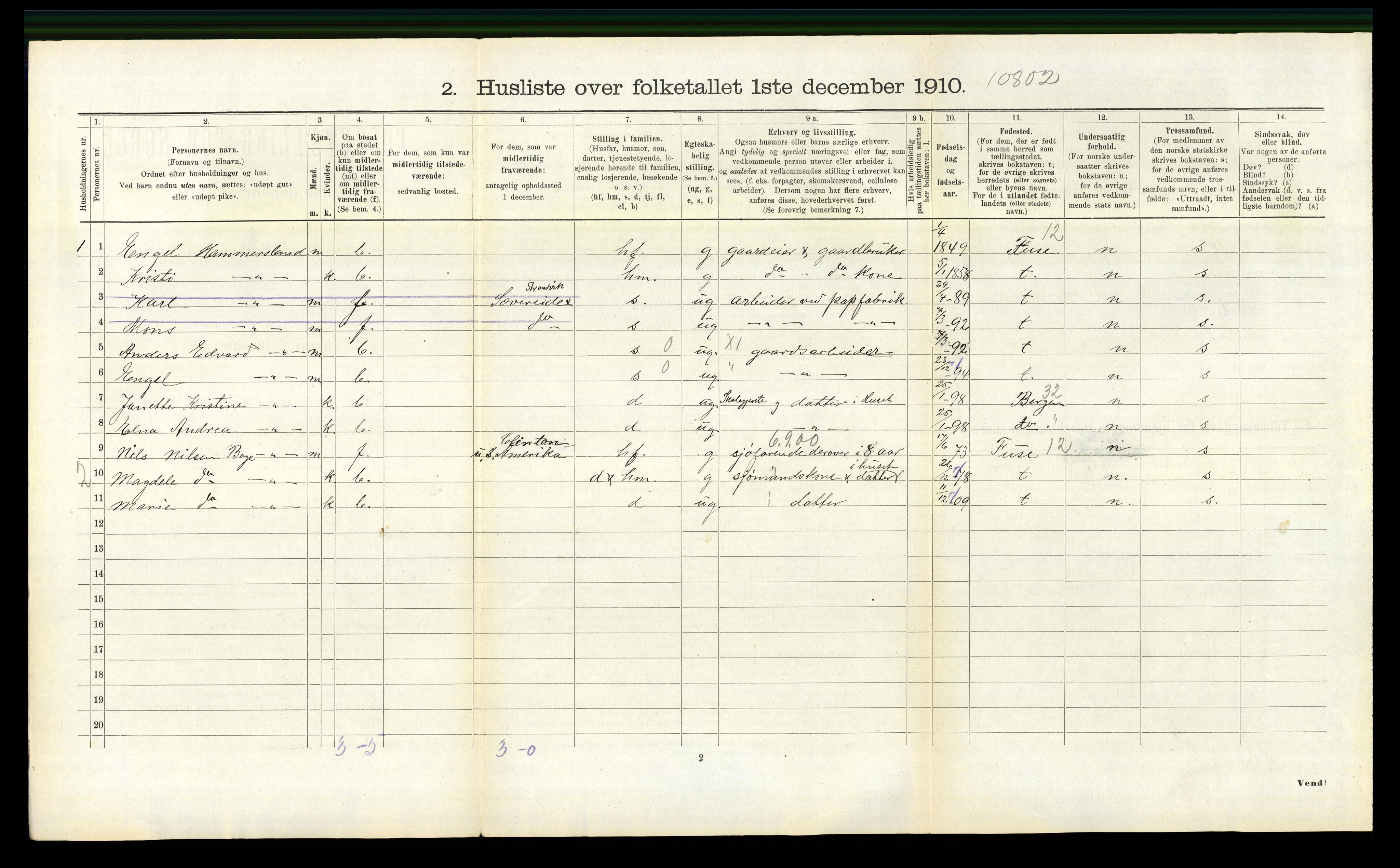 RA, 1910 census for Hålandsdal, 1910, p. 95