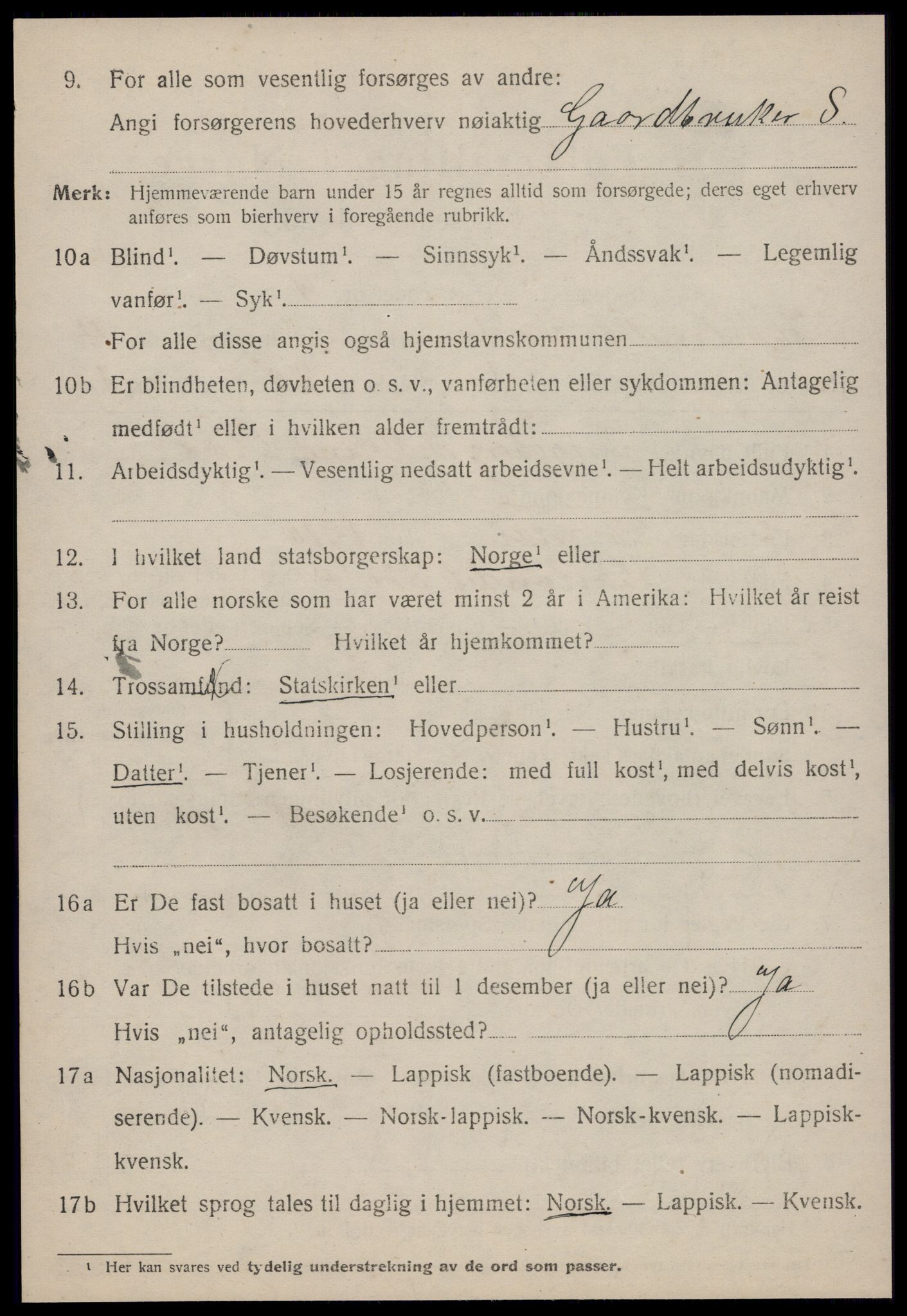 SAT, 1920 census for Hølonda, 1920, p. 1530