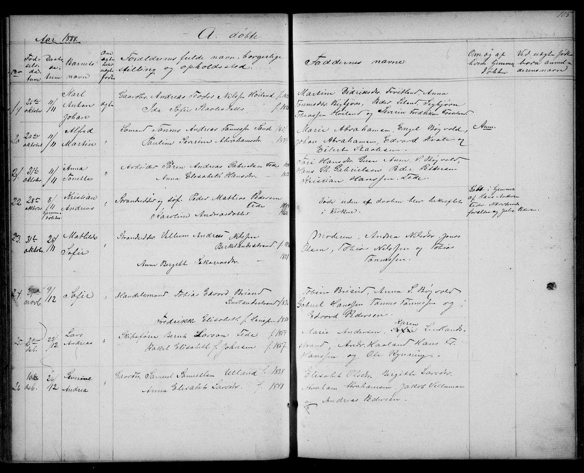 Kvinesdal sokneprestkontor, AV/SAK-1111-0026/F/Fb/Fba/L0003: Parish register (copy) no. B 3, 1858-1893, p. 105