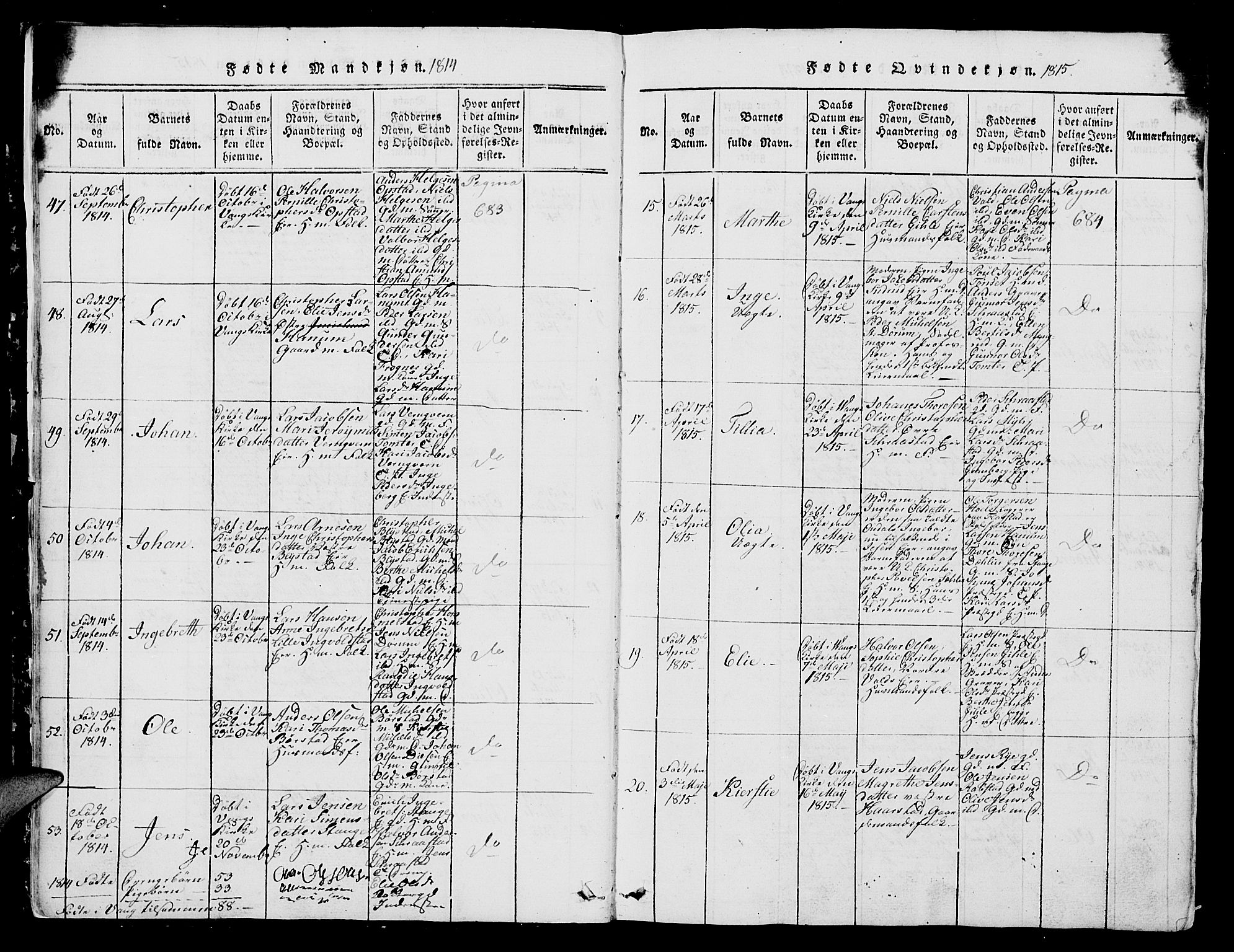 Vang prestekontor, Hedmark, SAH/PREST-008/H/Ha/Hab/L0004: Parish register (copy) no. 4, 1813-1827, p. 13-14
