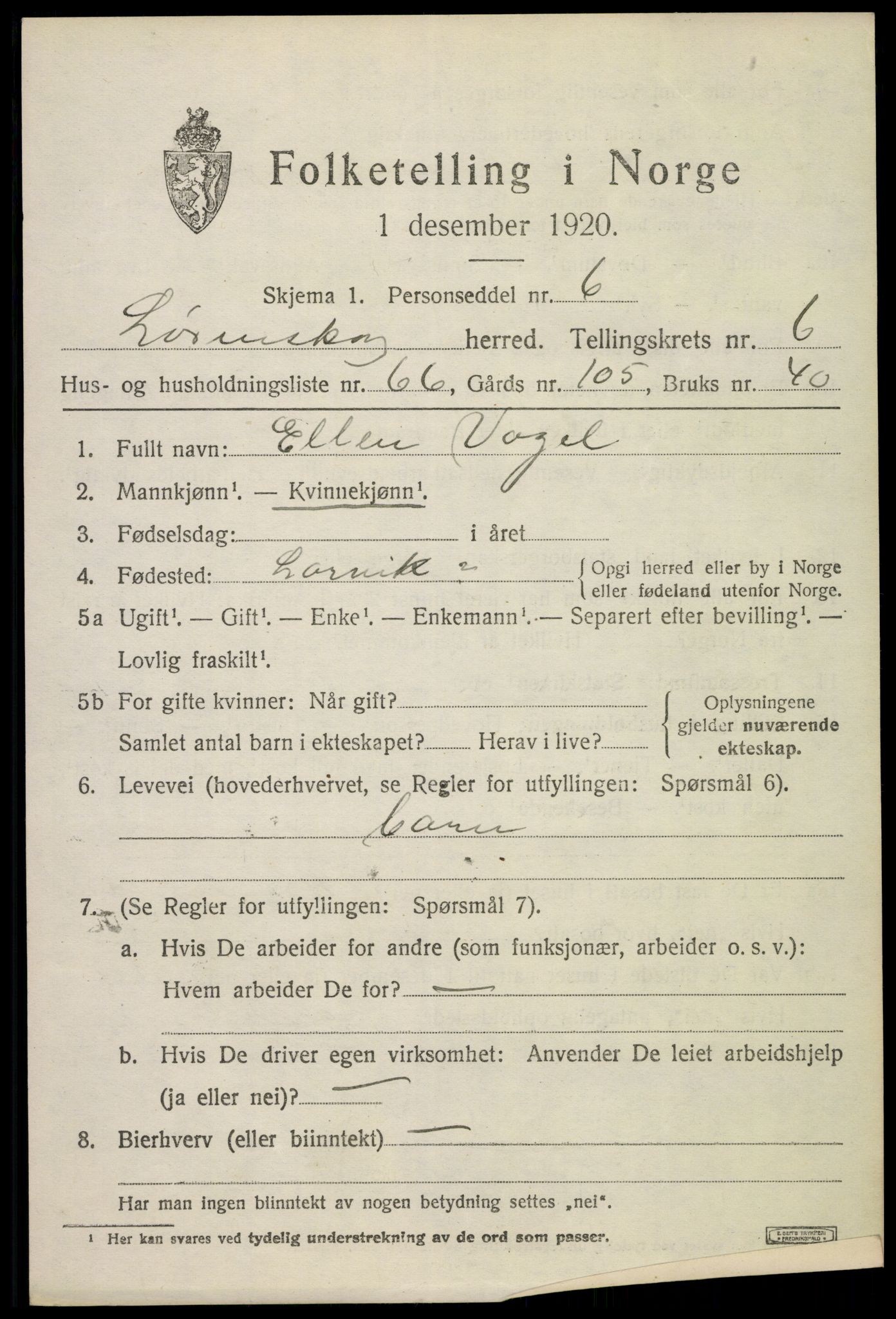 SAO, 1920 census for Lørenskog, 1920, p. 5762