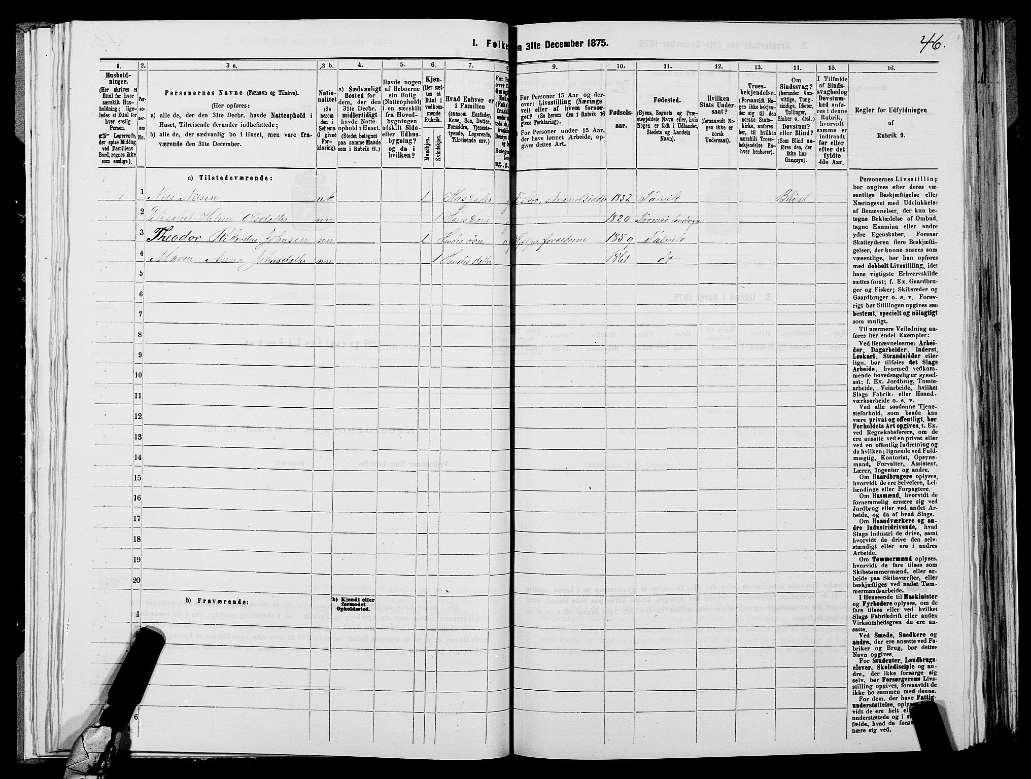 SATØ, 1875 census for 2013P Talvik, 1875, p. 1046