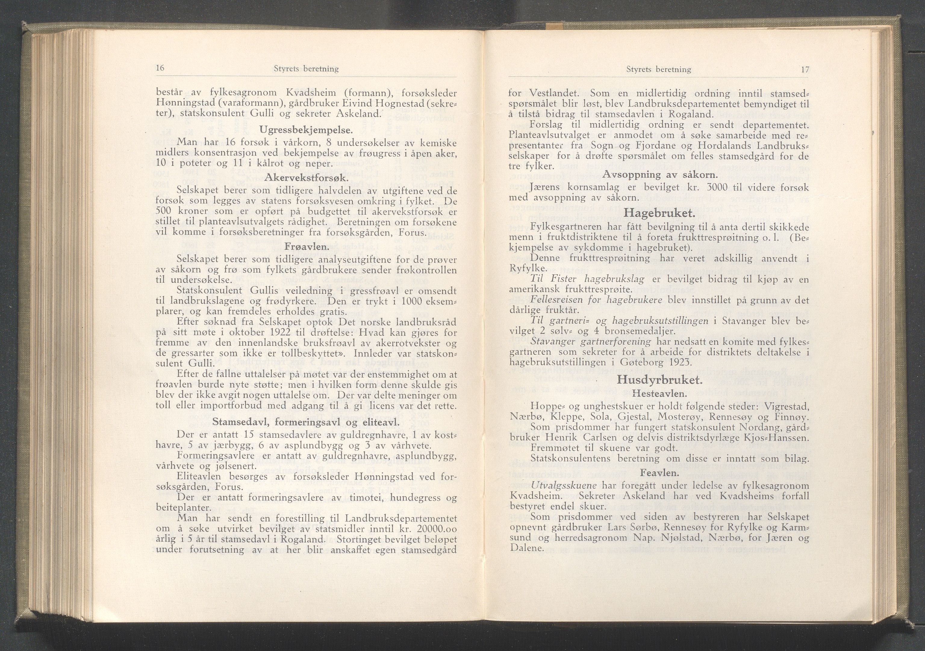 Rogaland fylkeskommune - Fylkesrådmannen , IKAR/A-900/A/Aa/Aaa/L0042: Møtebok , 1923, p. 16-17