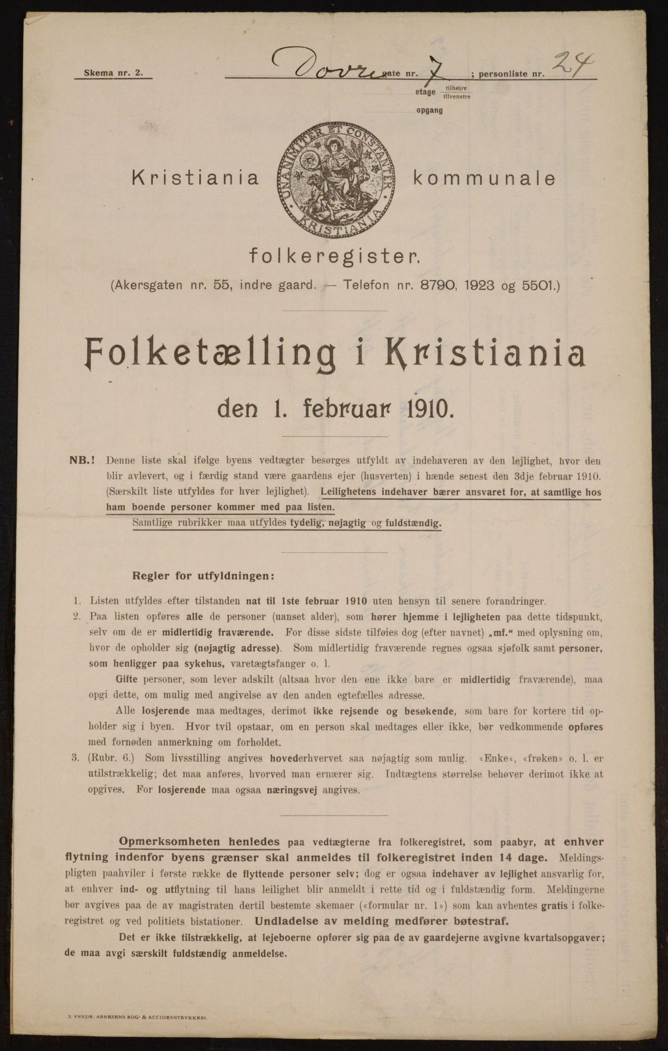 OBA, Municipal Census 1910 for Kristiania, 1910, p. 15537