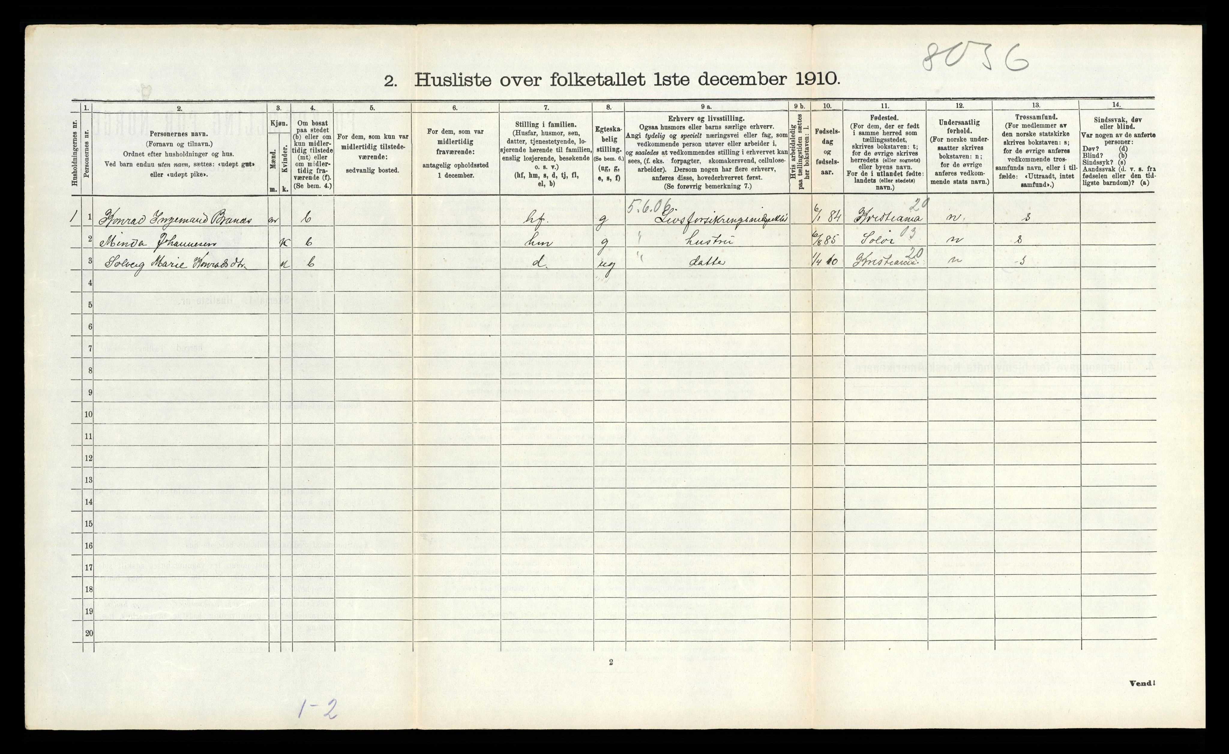 RA, 1910 census for Gjerpen, 1910, p. 284