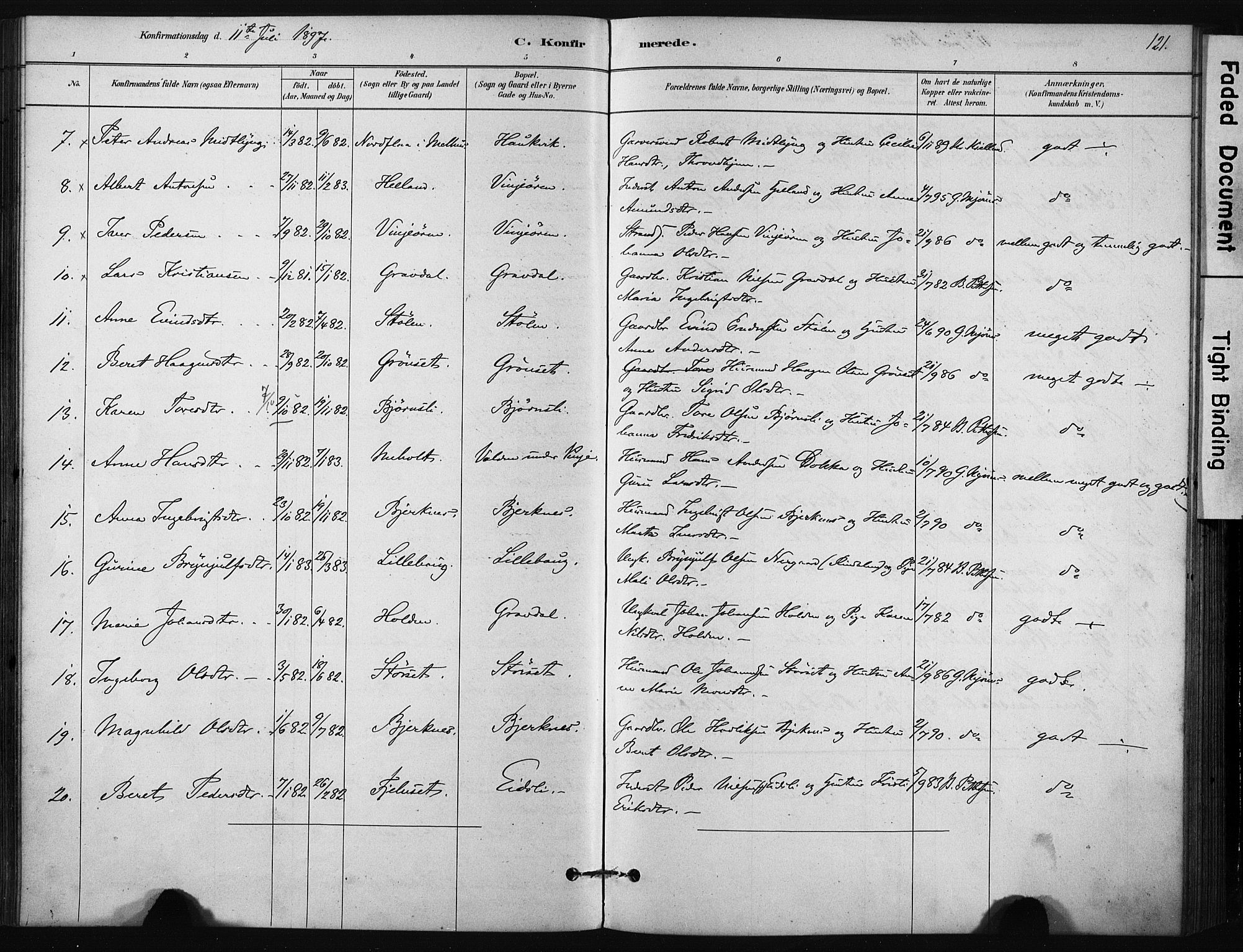 Ministerialprotokoller, klokkerbøker og fødselsregistre - Sør-Trøndelag, SAT/A-1456/631/L0512: Parish register (official) no. 631A01, 1879-1912, p. 121