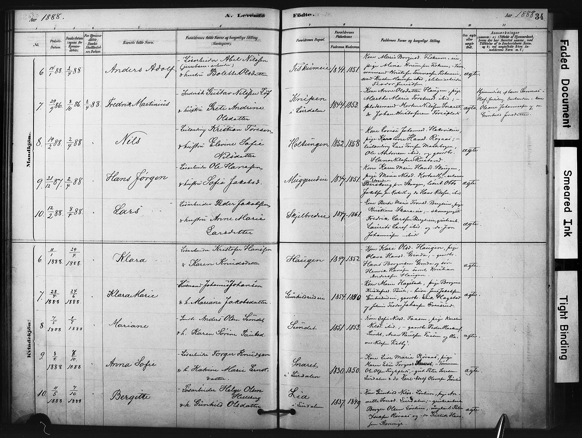 Fiskum kirkebøker, AV/SAKO-A-15/F/Fa/L0002: Parish register (official) no. 2, 1878-1890, p. 34