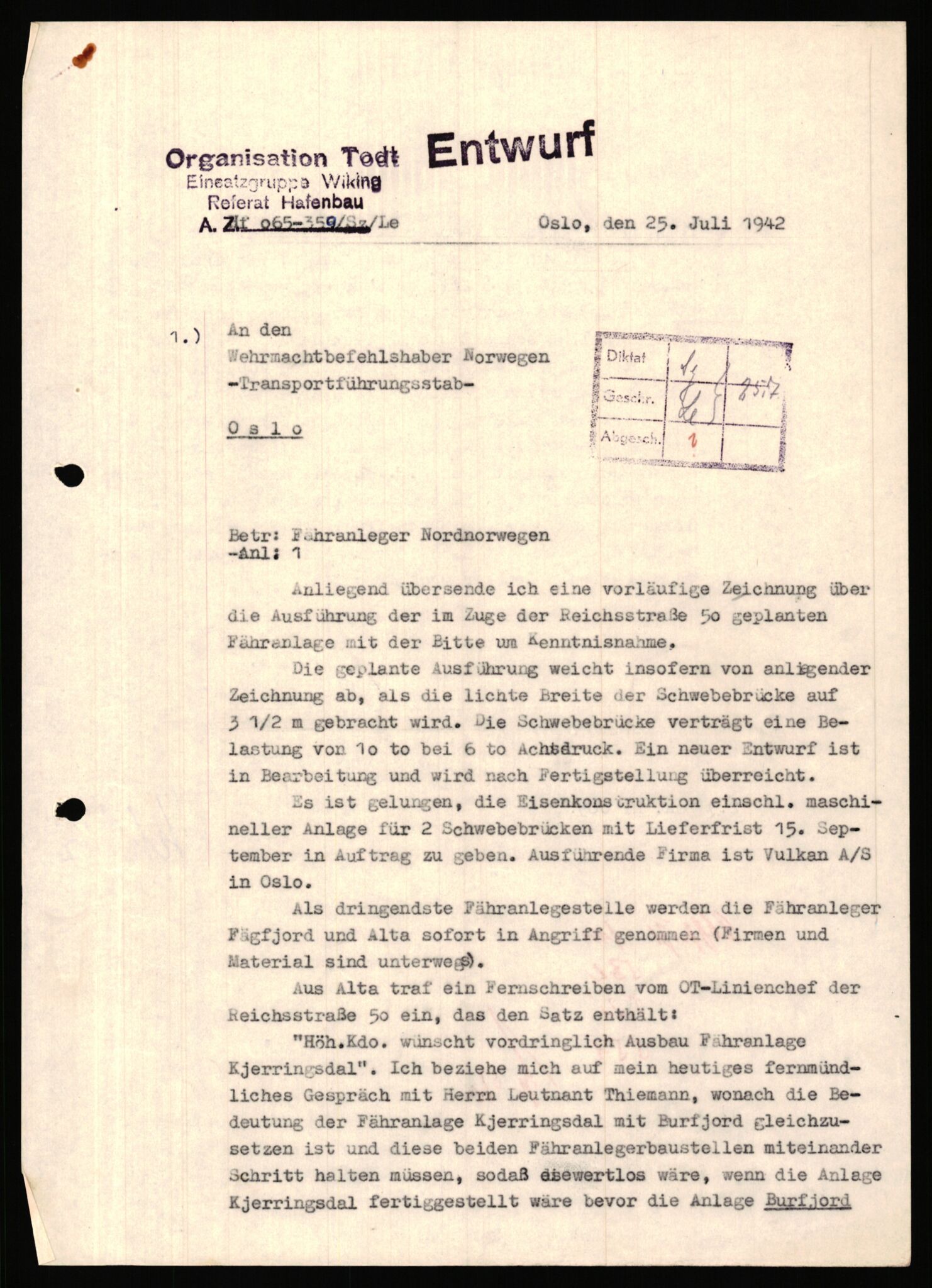 Tyske arkiver, Organisation Todt (OT), Einsatzgruppe Wiking, AV/RA-RAFA-2188/1/E/E2/E2d/L0023: Fähren und Anlegen, 1942-1944, p. 144