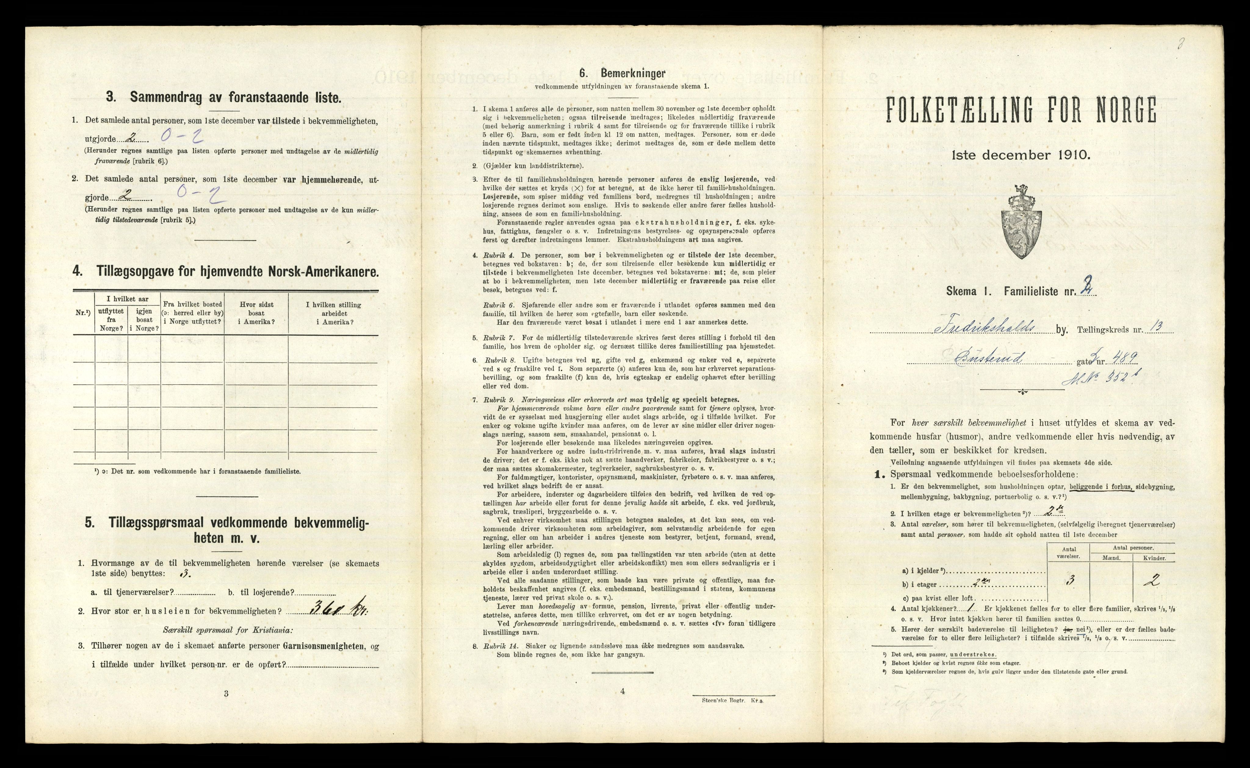 RA, 1910 census for Fredrikshald, 1910, p. 4310