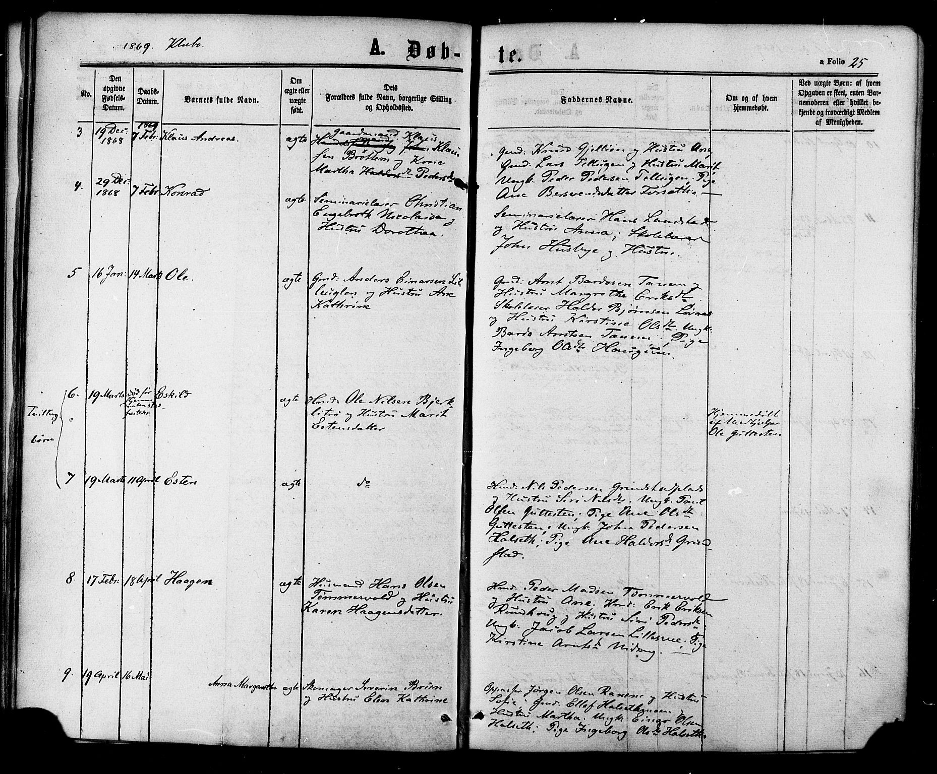 Ministerialprotokoller, klokkerbøker og fødselsregistre - Sør-Trøndelag, SAT/A-1456/618/L0442: Parish register (official) no. 618A06 /1, 1863-1879, p. 25
