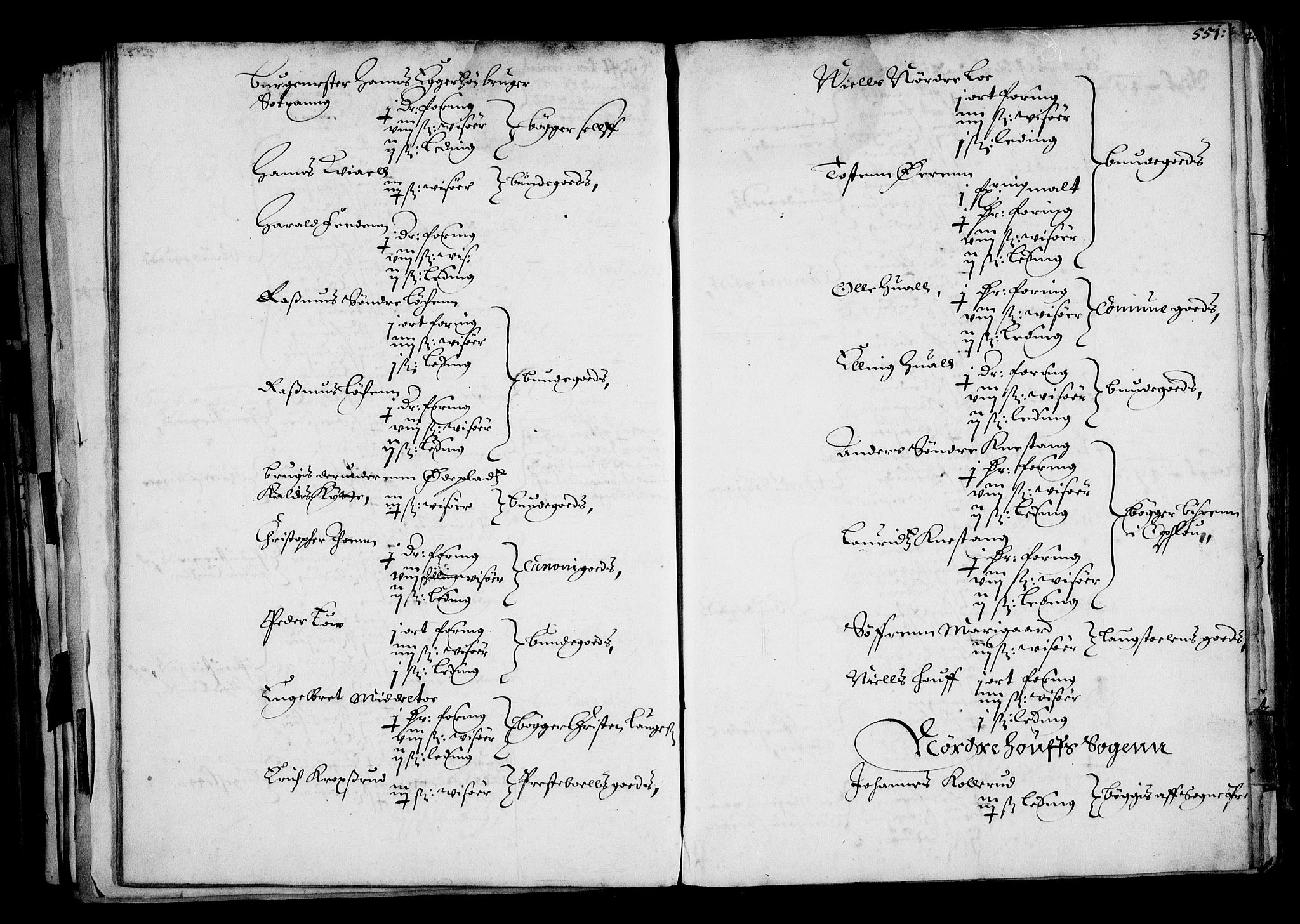 Rentekammeret inntil 1814, Realistisk ordnet avdeling, AV/RA-EA-4070/N/Na/L0001: [XI f]: Akershus stifts jordebok, 1652, p. 550b-551a