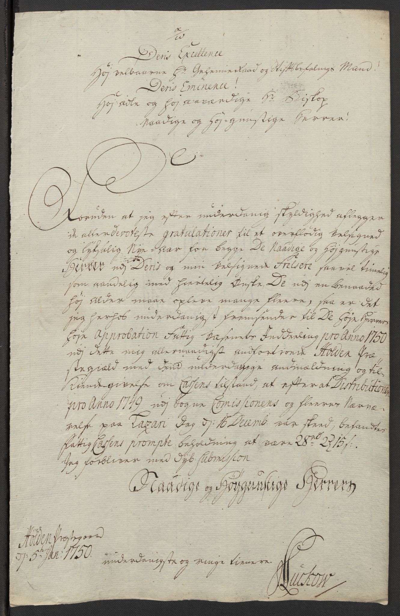 Kristiania tukthus, SAO/A-10644/A/Ad/Adb/L0011: Innkomne skriv, rapporter og regnskap, 1742-1783, p. 360