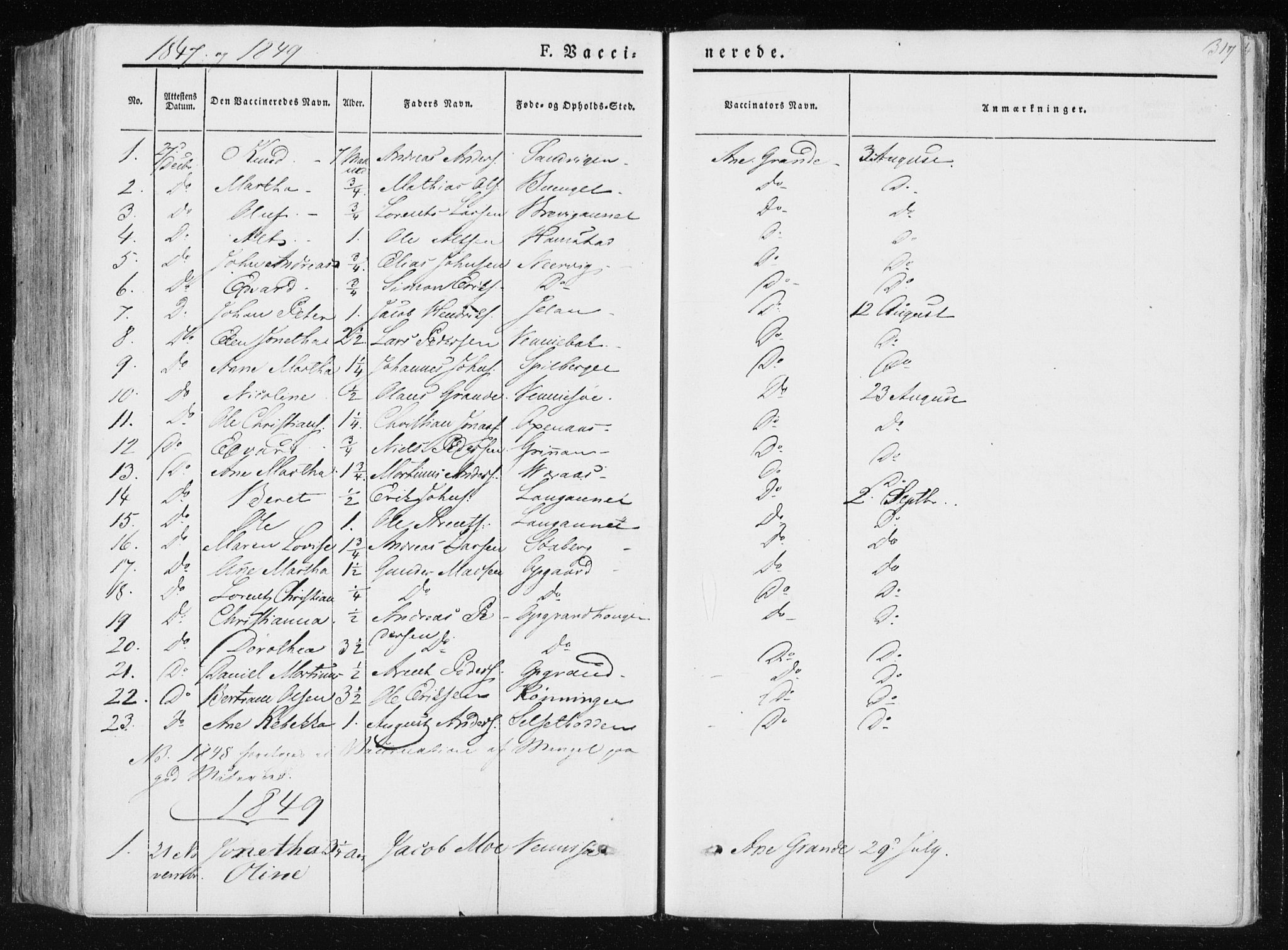 Ministerialprotokoller, klokkerbøker og fødselsregistre - Nord-Trøndelag, AV/SAT-A-1458/733/L0323: Parish register (official) no. 733A02, 1843-1870, p. 317