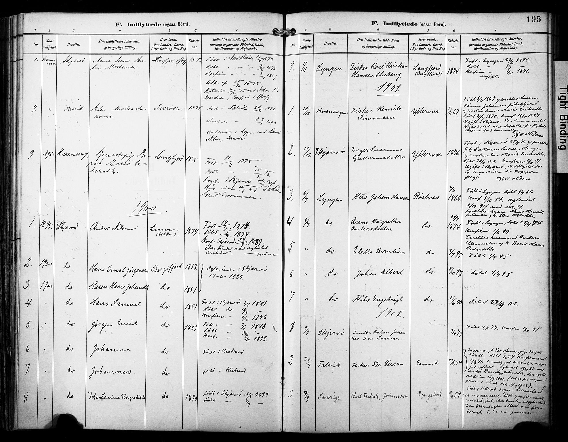Loppa sokneprestkontor, SATØ/S-1339/H/Ha/L0009kirke: Parish register (official) no. 9, 1895-1909, p. 195
