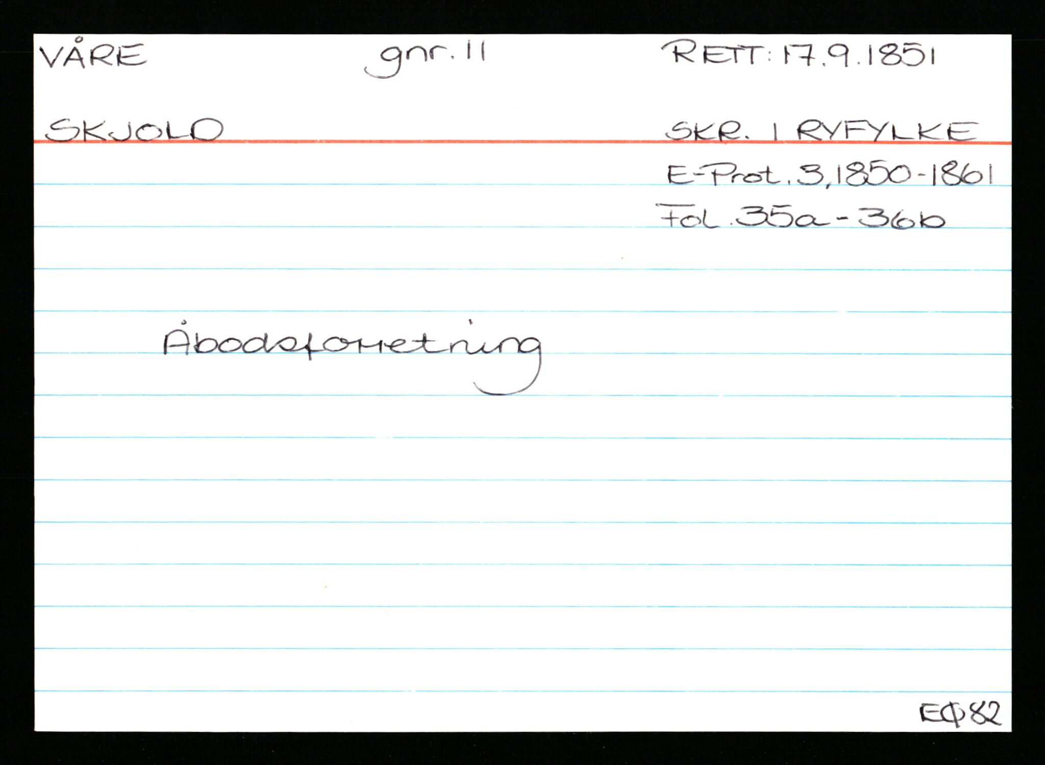 Statsarkivet i Stavanger, AV/SAST-A-101971/03/Y/Ym/L0068: Åstedskort sortert etter gårdsnavn: Vormedal - Ytrevold, 1600-1950, p. 484