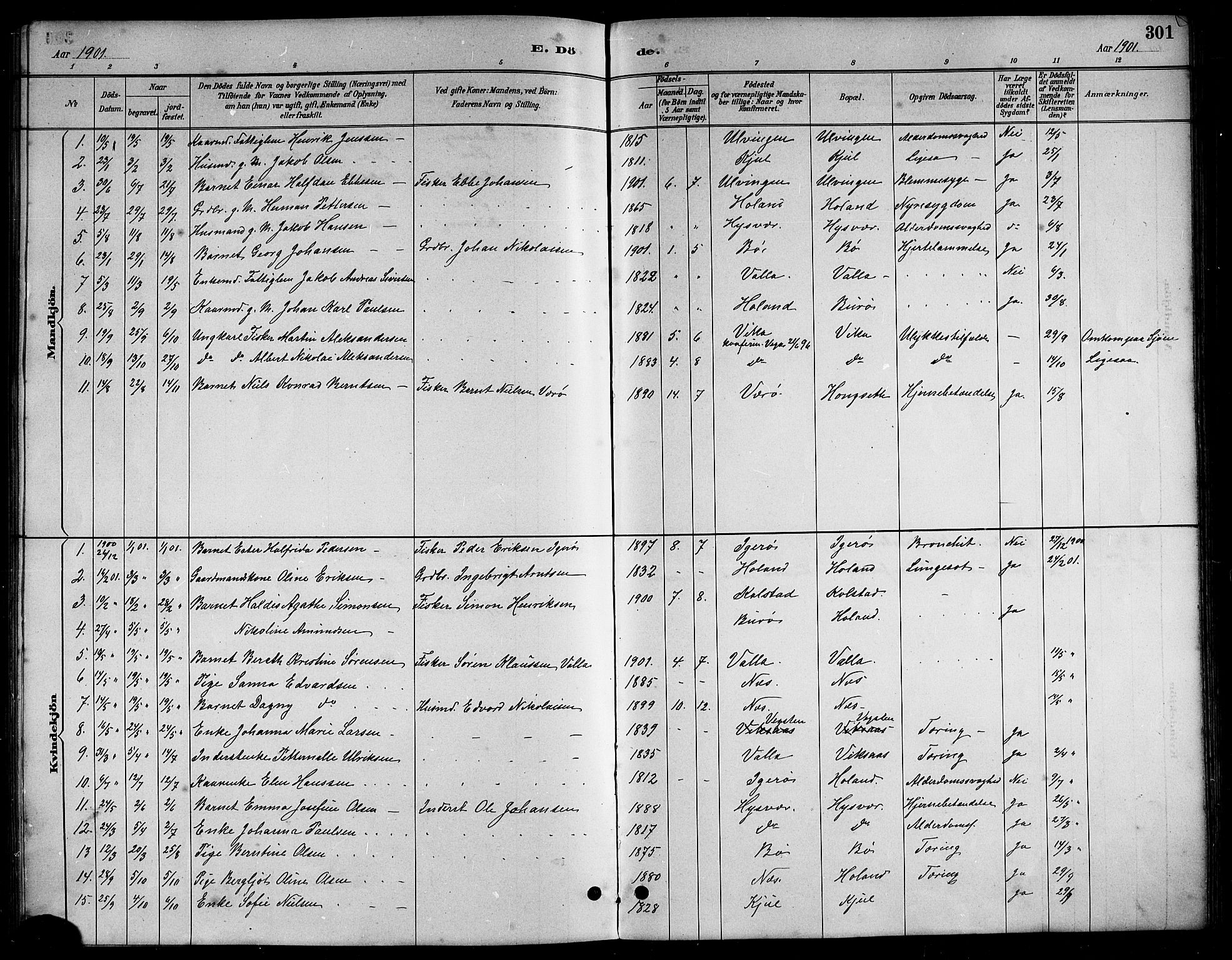 Ministerialprotokoller, klokkerbøker og fødselsregistre - Nordland, AV/SAT-A-1459/816/L0253: Parish register (copy) no. 816C03, 1886-1905, p. 301