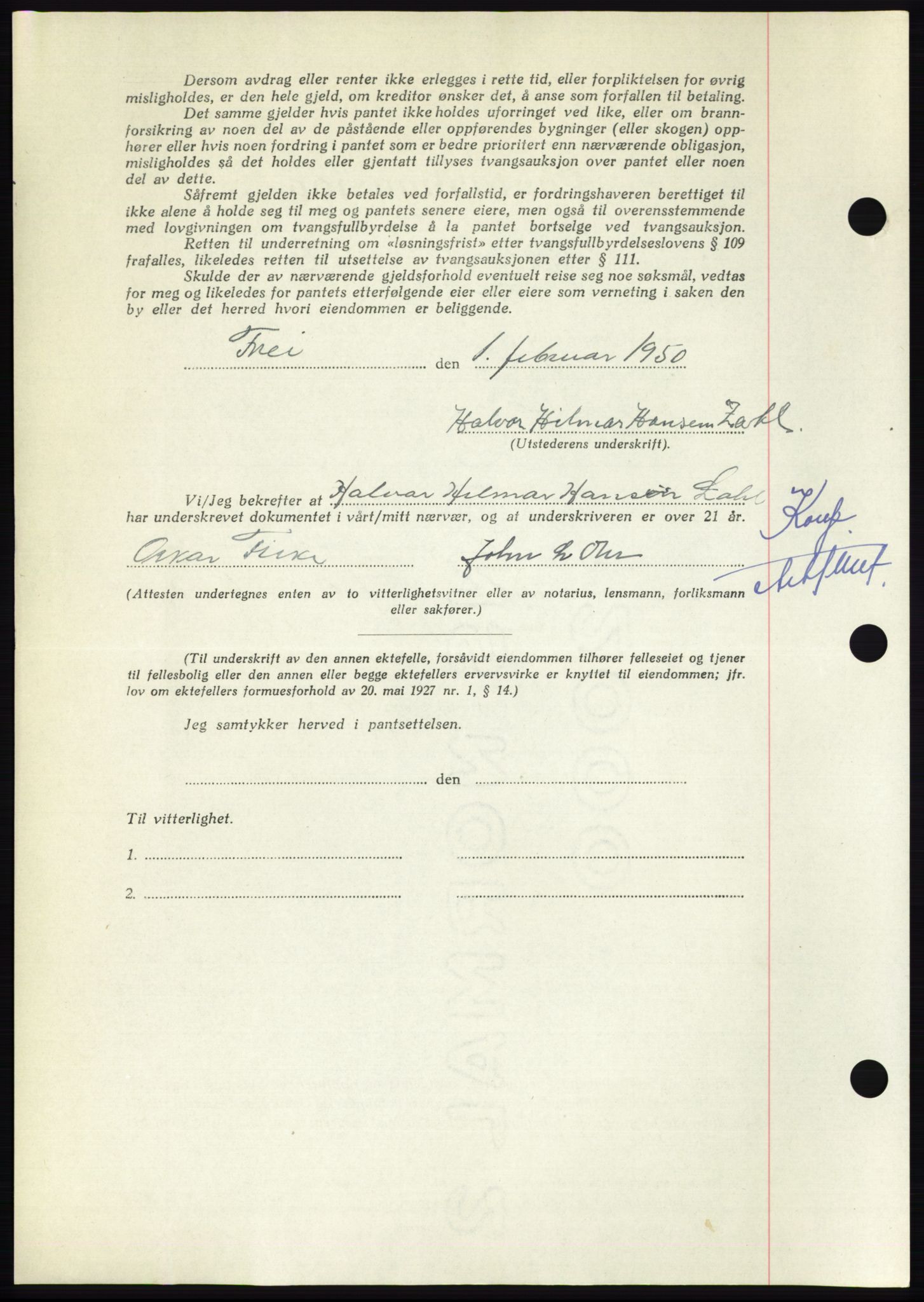 Nordmøre sorenskriveri, AV/SAT-A-4132/1/2/2Ca: Mortgage book no. B103, 1949-1950, Diary no: : 485/1950