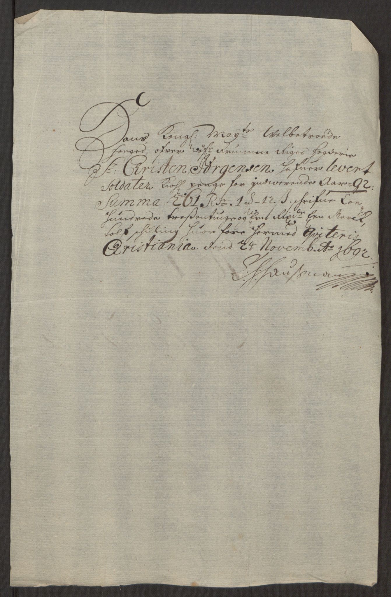 Rentekammeret inntil 1814, Reviderte regnskaper, Fogderegnskap, RA/EA-4092/R12/L0704: Fogderegnskap Øvre Romerike, 1692, p. 281