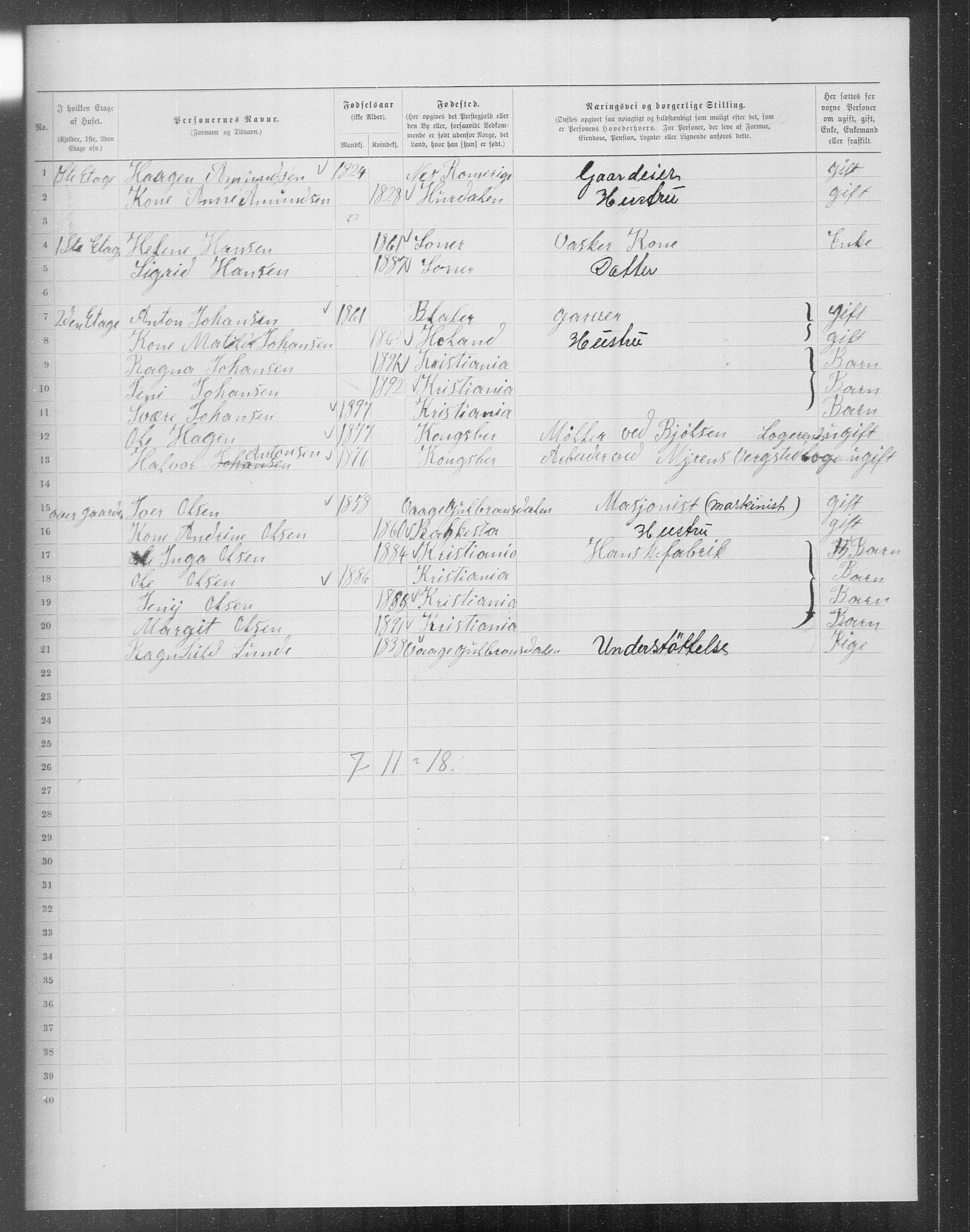 OBA, Municipal Census 1899 for Kristiania, 1899, p. 14439