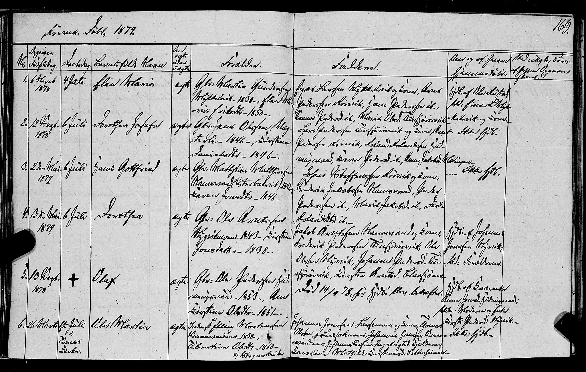 Ministerialprotokoller, klokkerbøker og fødselsregistre - Nord-Trøndelag, SAT/A-1458/762/L0538: Parish register (official) no. 762A02 /1, 1833-1879, p. 169