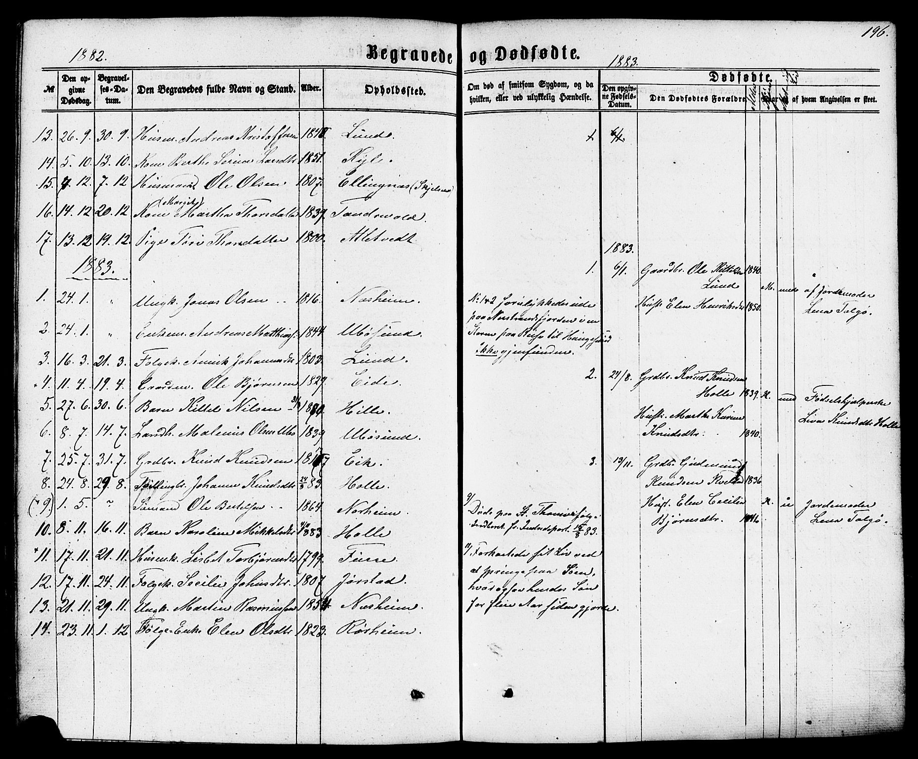 Nedstrand sokneprestkontor, SAST/A-101841/01/IV: Parish register (official) no. A 10, 1861-1887, p. 196