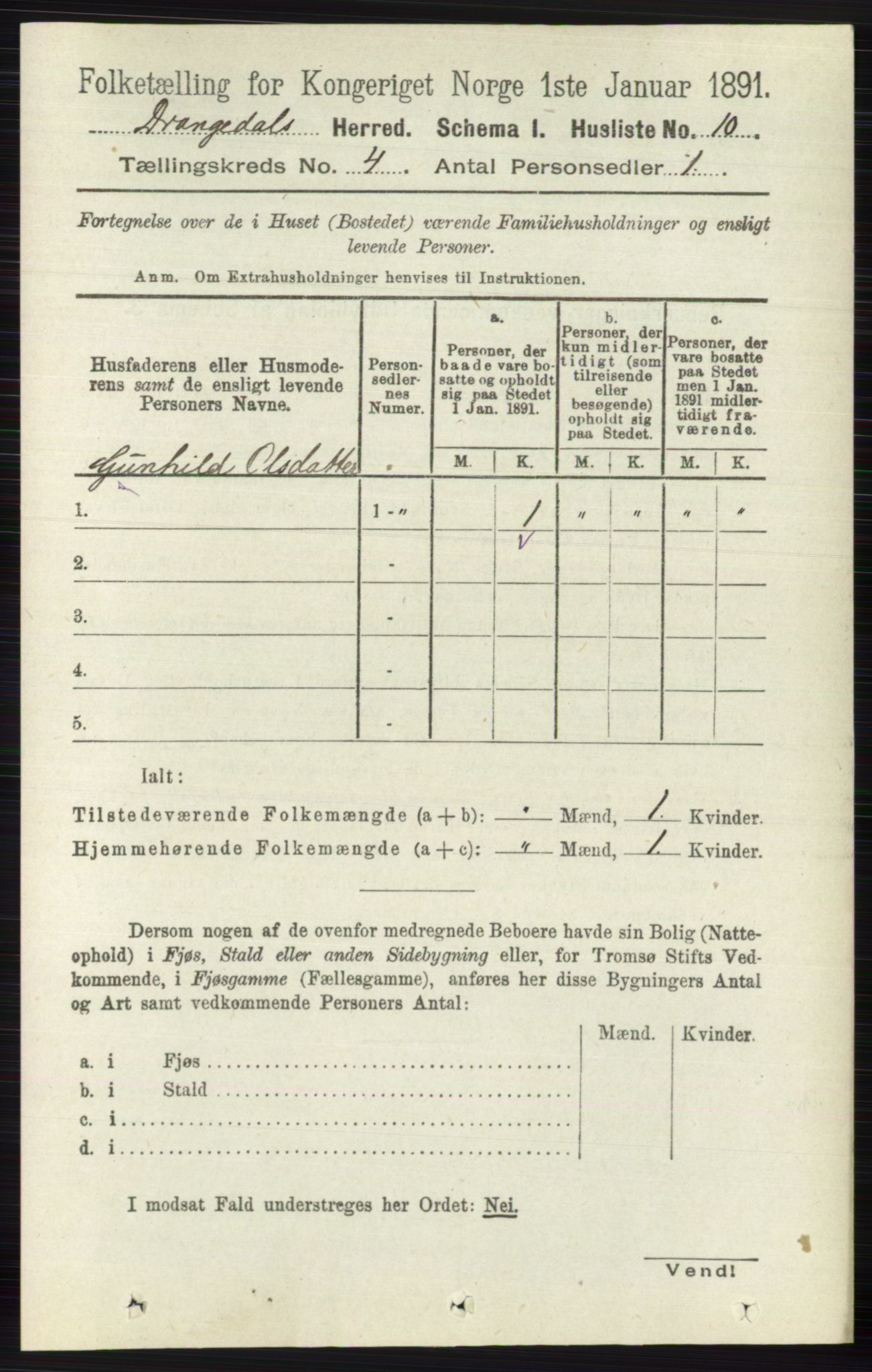 RA, 1891 census for 0817 Drangedal, 1891, p. 1256